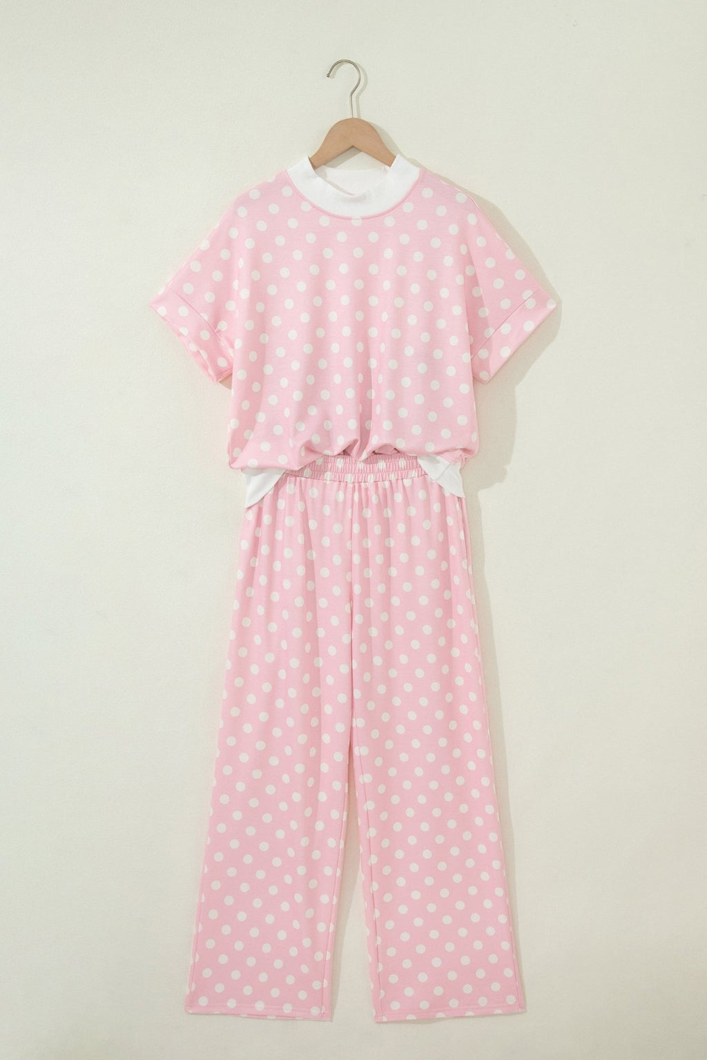 Polka Dot Mock Neck Top & Pants Set - Rooted & Reckless Co.