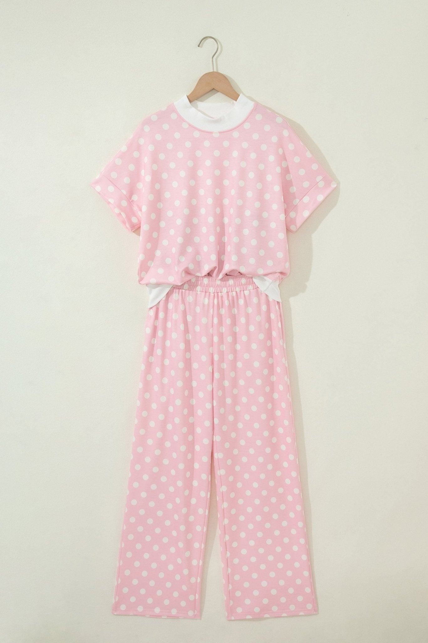 Polka Dot Mock Neck Top & Pants Set - Rooted & Reckless Co.