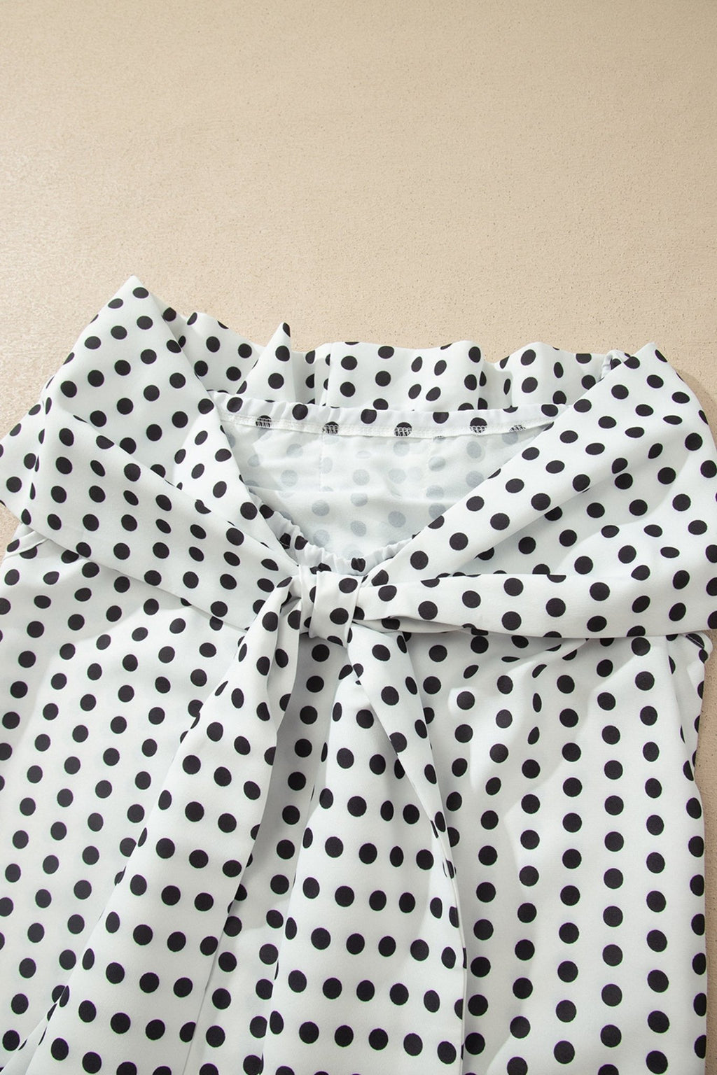 Polka Dot Off Shoulder Bow Knot Sleeve Blouse - Rooted & Reckless Co.