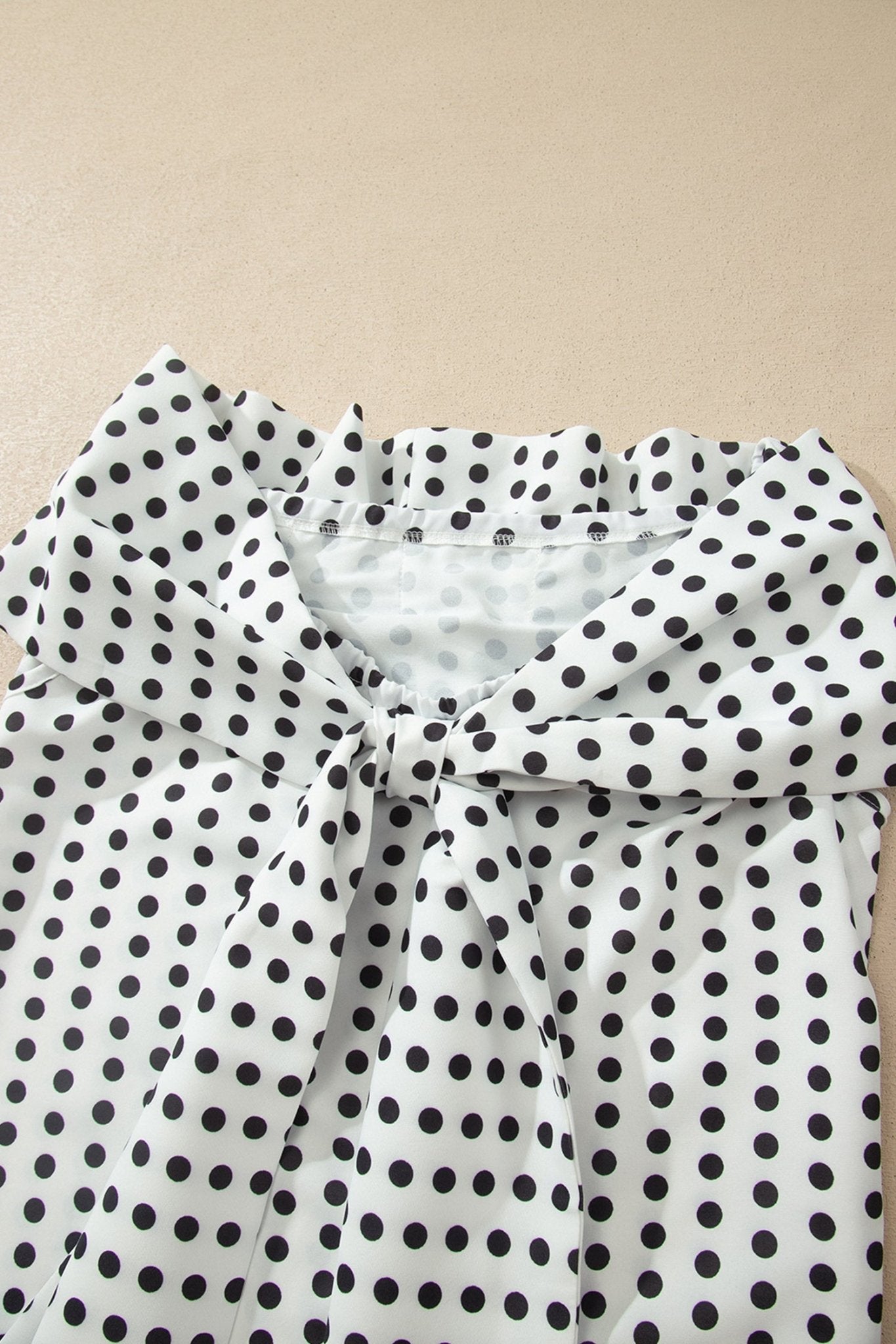 Polka Dot Off Shoulder Bow Knot Sleeve Blouse - Rooted & Reckless Co.
