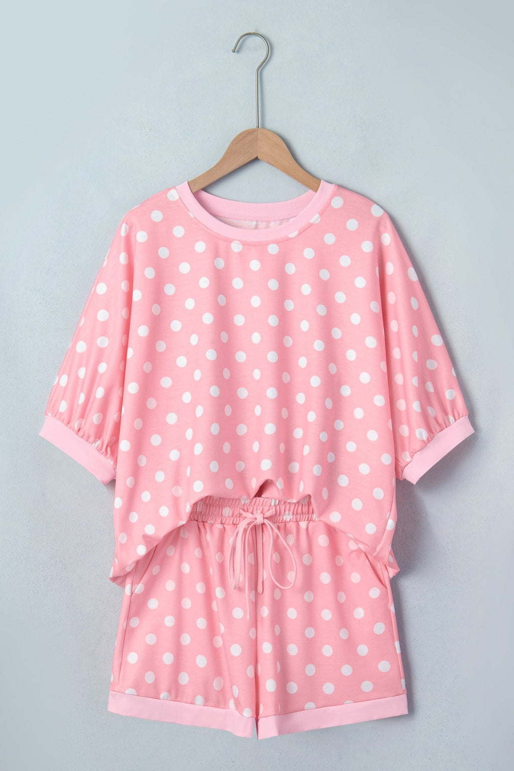 Polka Dot Oversized Top & Drawstring Shorts Set - Rooted & Reckless Co.