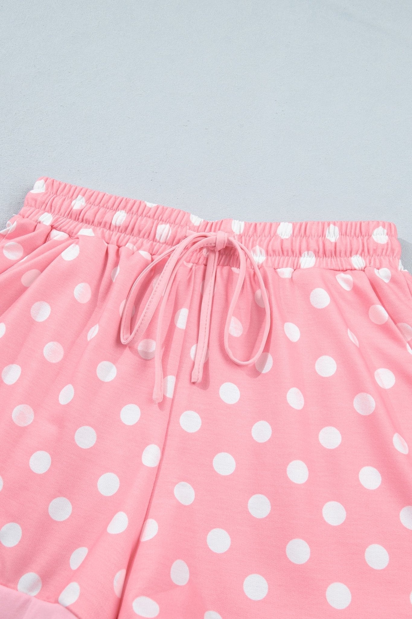 Polka Dot Oversized Top & Drawstring Shorts Set - Rooted & Reckless Co.