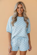 Polka Dot Oversized Top & Drawstring Shorts Set - Rooted & Reckless Co.