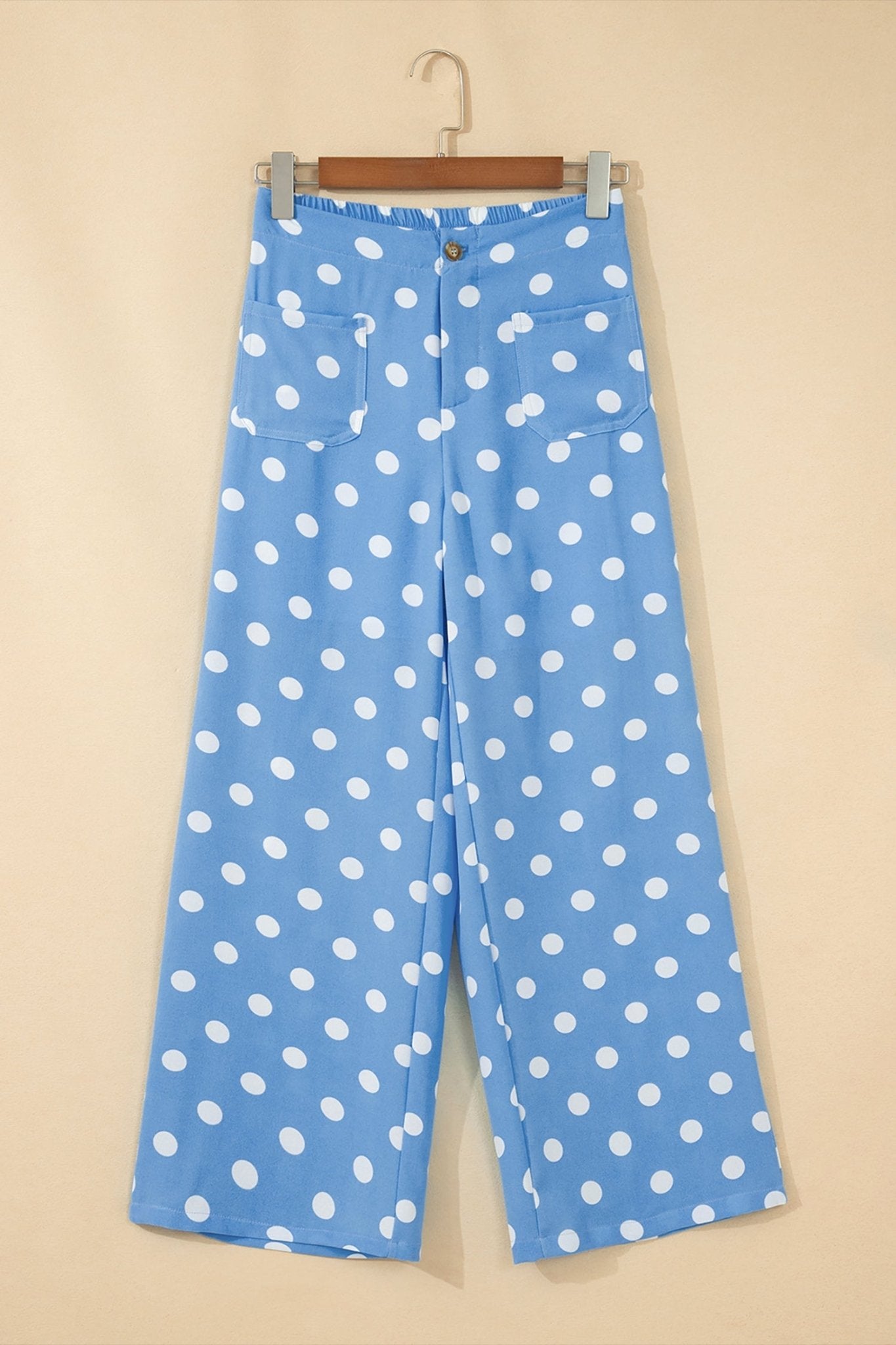 Polka Dot Patch Pocket Straight Leg Pants - Rooted & Reckless Co.