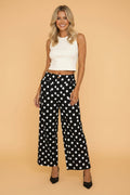 Polka Dot Patch Pocket Straight Leg Pants - Rooted & Reckless Co.
