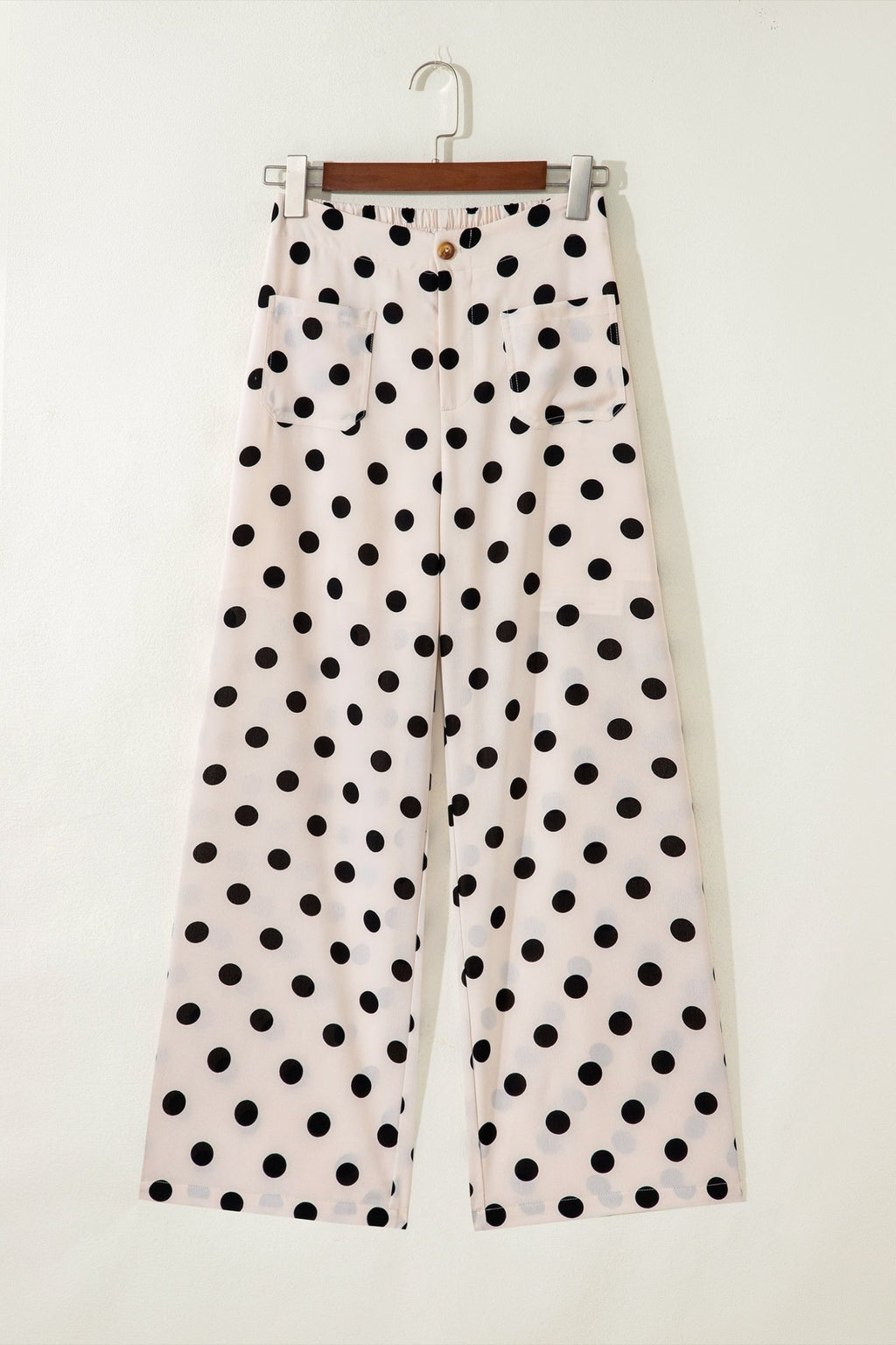 Polka Dot Patch Pocket Wide Leg Pants - Rooted & Reckless Co.