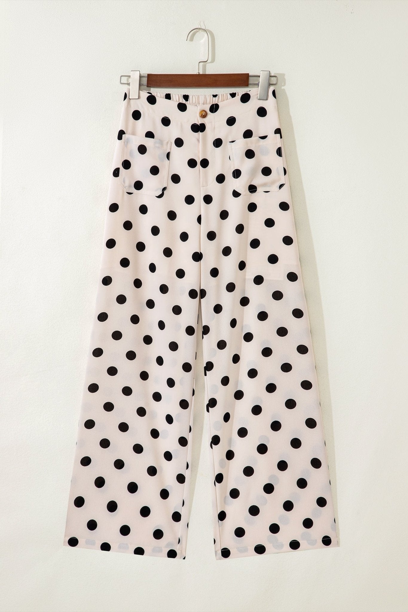 Polka Dot Patch Pocket Wide Leg Pants - Rooted & Reckless Co.