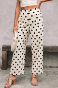 Polka Dot Patch Pocket Wide Leg Pants - Rooted & Reckless Co.