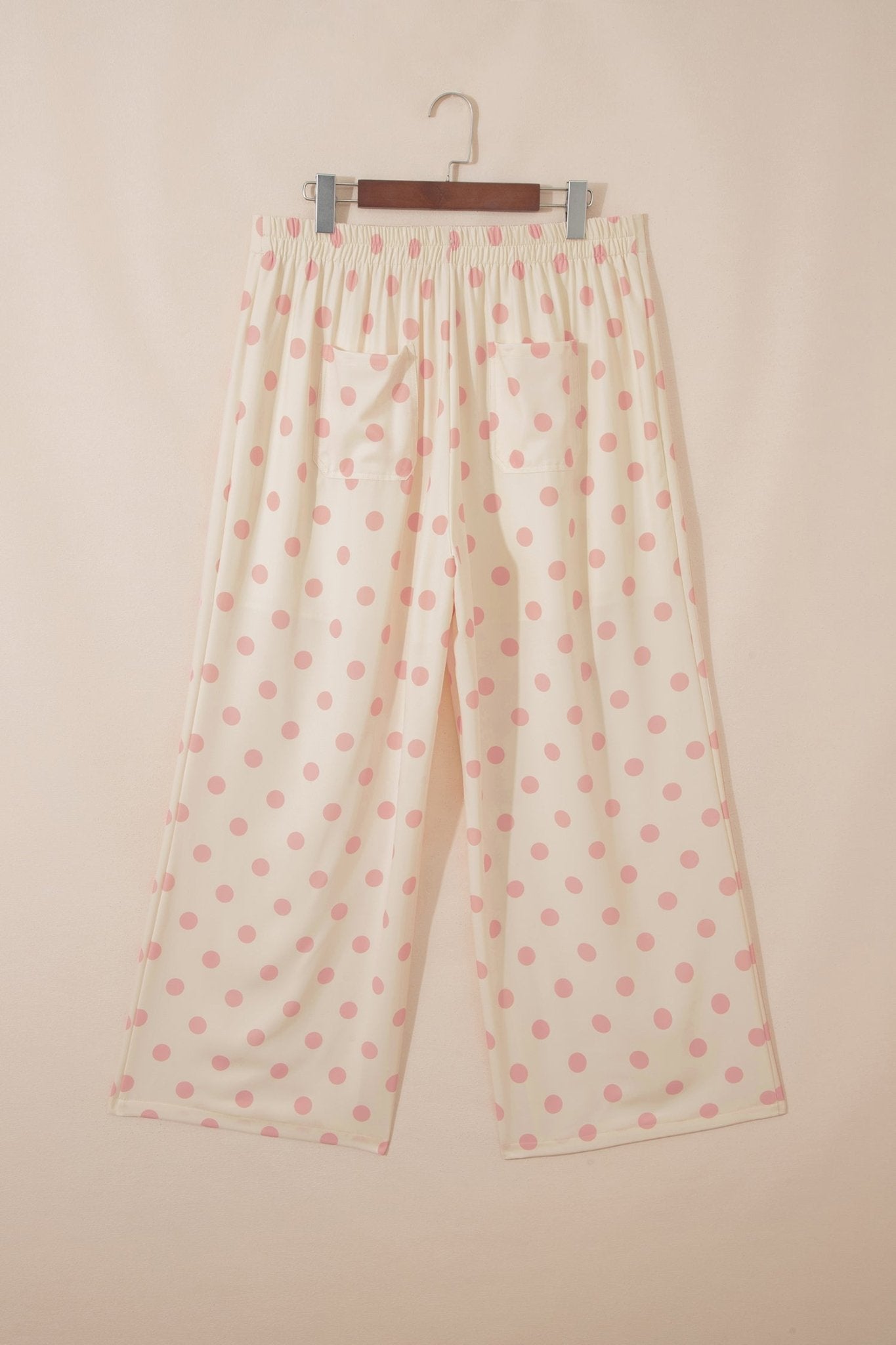 Polka Dot Patch Pocket Wide Leg Pants - Rooted & Reckless Co.