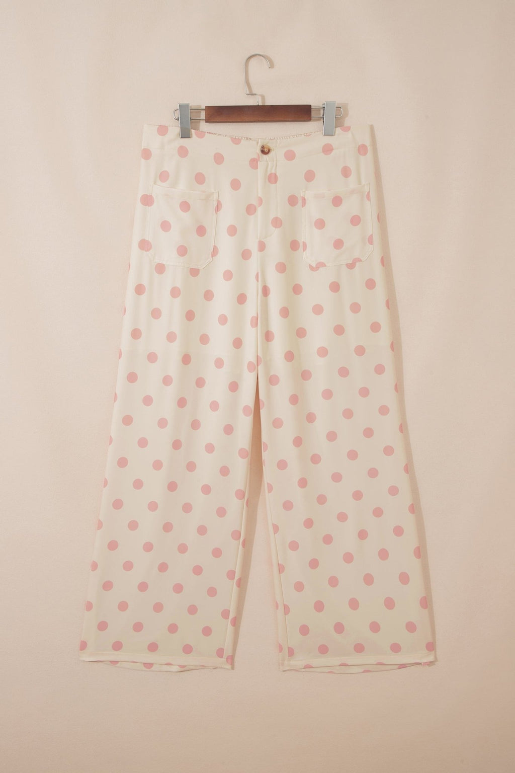 Polka Dot Patch Pocket Wide Leg Pants - Rooted & Reckless Co.