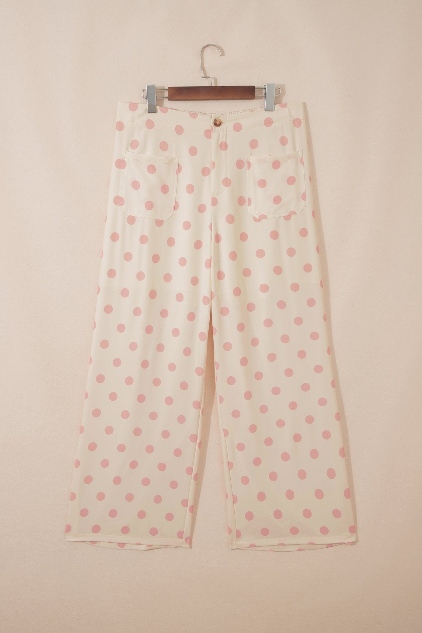 Polka Dot Patch Pocket Wide Leg Pants - Rooted & Reckless Co.