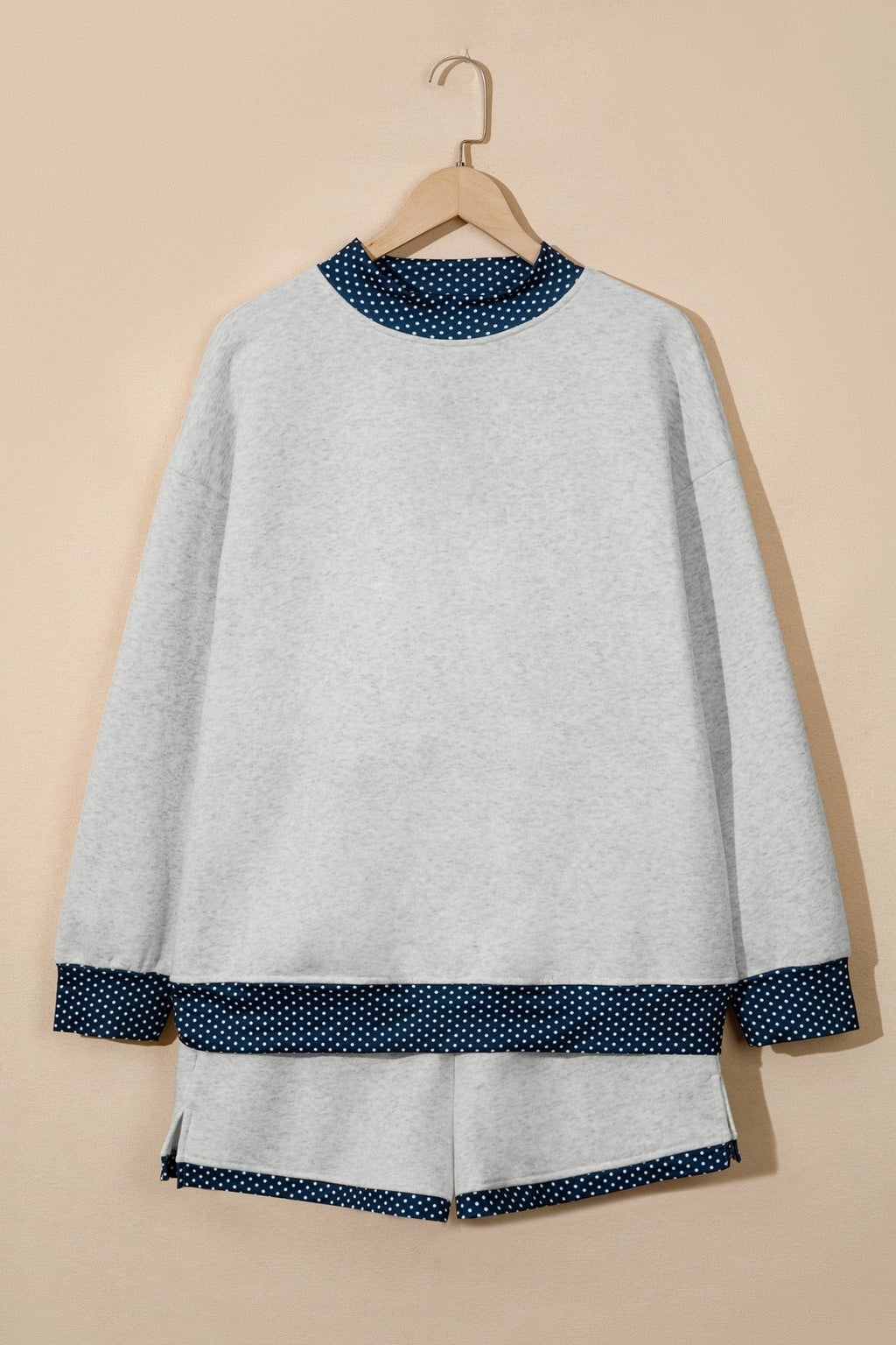 Polka Dot Patchwork Sweatshirt & Shorts Set - Rooted & Reckless Co.