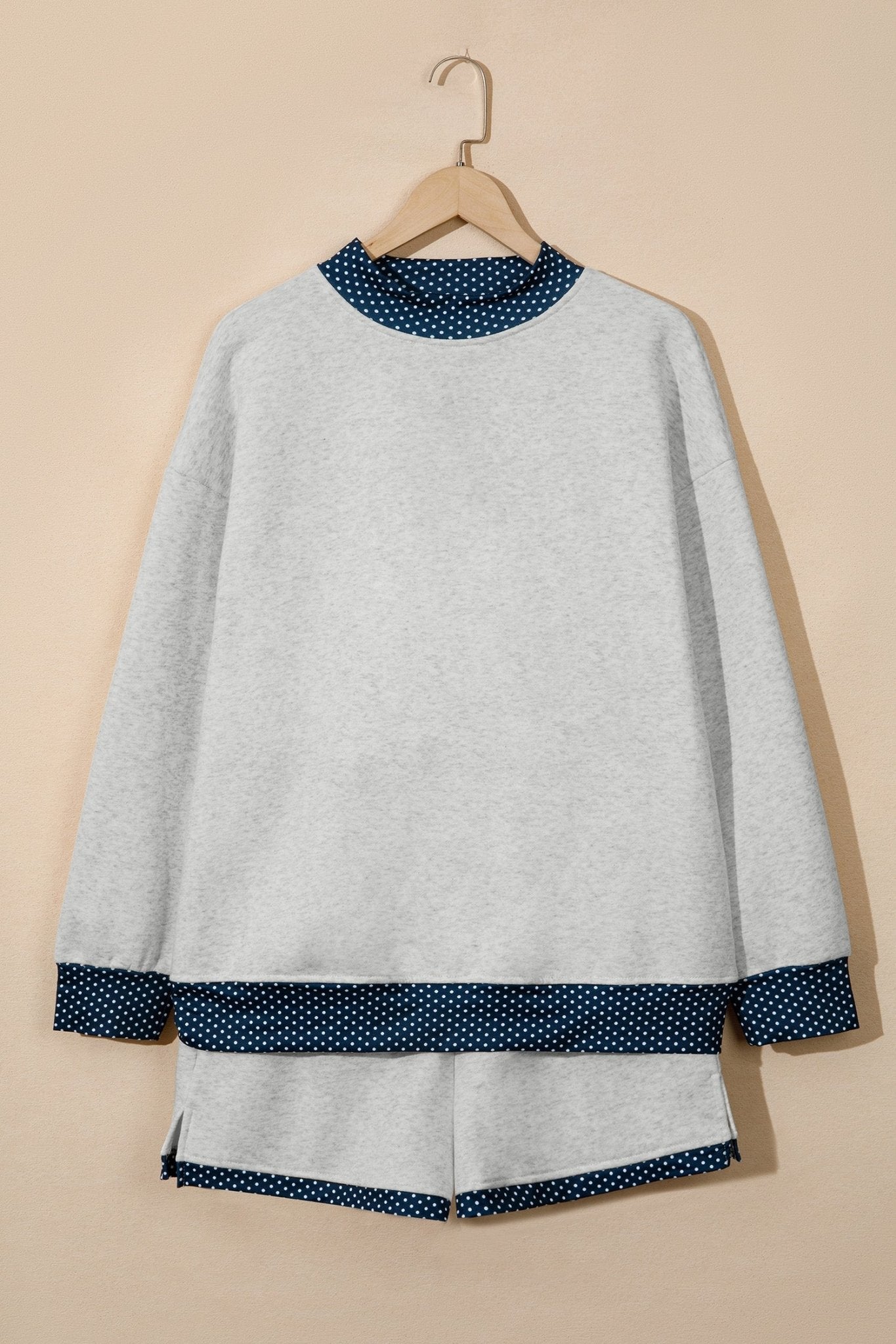 Polka Dot Patchwork Sweatshirt & Shorts Set - Rooted & Reckless Co.