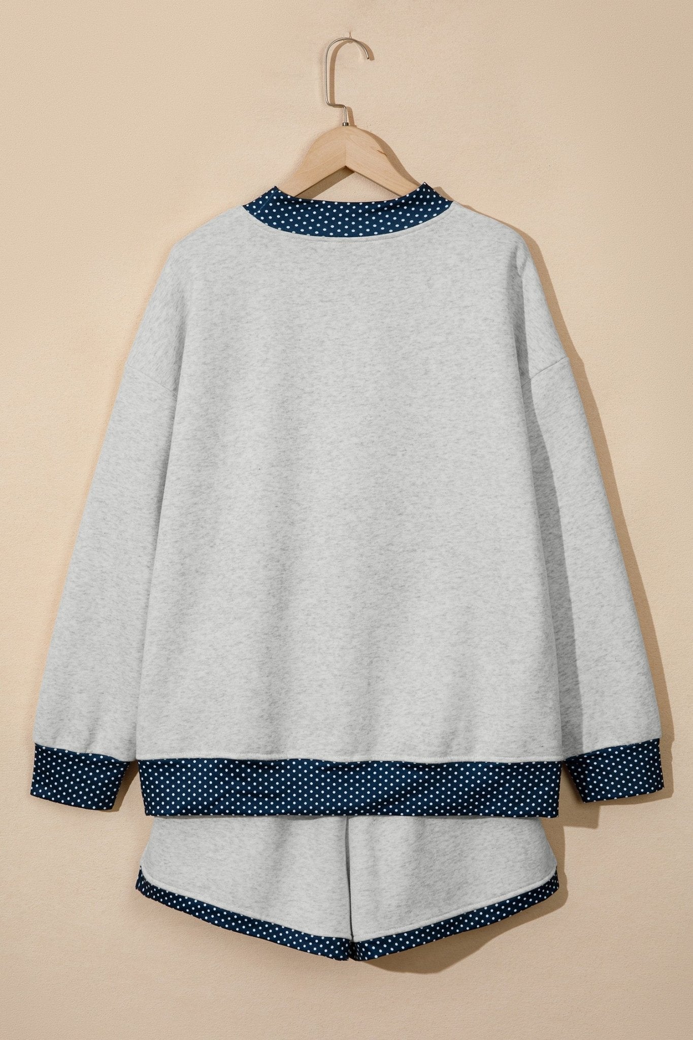 Polka Dot Patchwork Sweatshirt & Shorts Set - Rooted & Reckless Co.