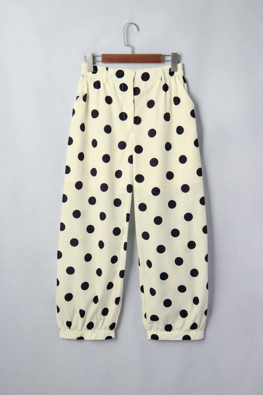 Polka Dot Pleated High Waist Harem Pants - Rooted & Reckless Co.