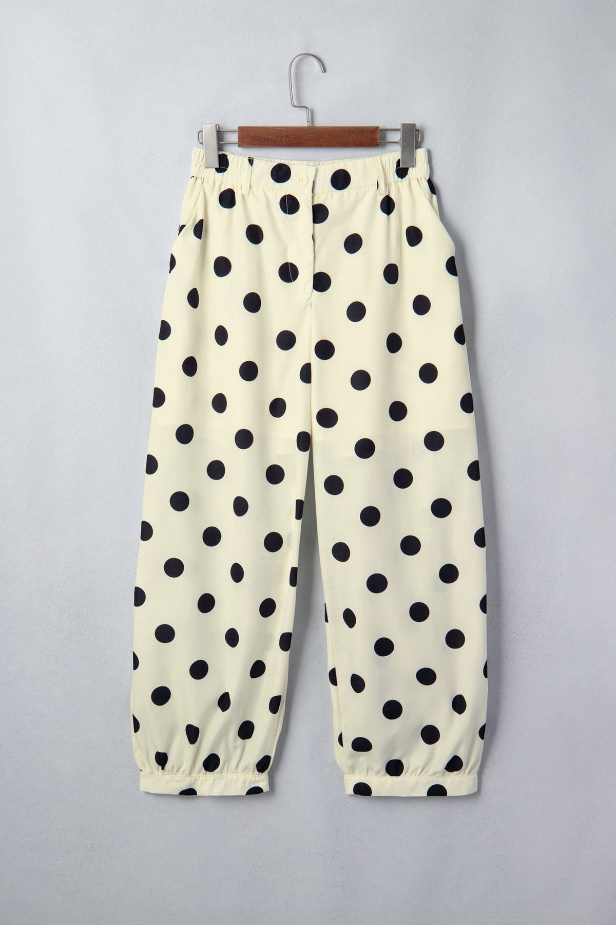 Polka Dot Pleated High Waist Harem Pants - Rooted & Reckless Co.