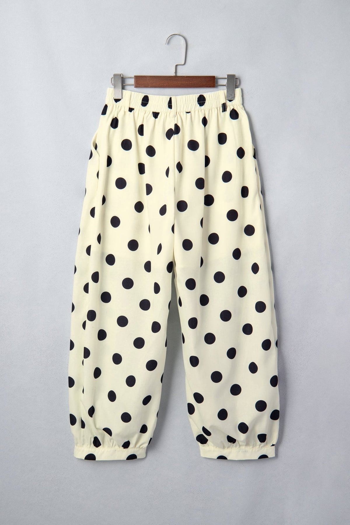 Polka Dot Pleated High Waist Harem Pants - Rooted & Reckless Co.