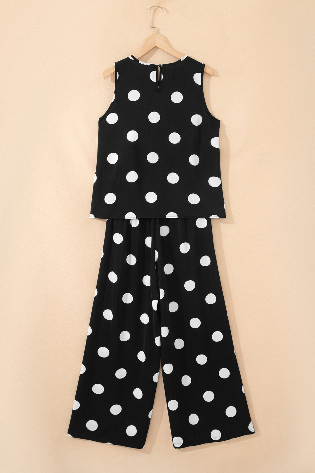 Polka Dot Pleated Tank & Wide Leg Pant Set - Rooted & Reckless Co.