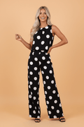 Polka Dot Pleated Tank & Wide Leg Pant Set - Rooted & Reckless Co.