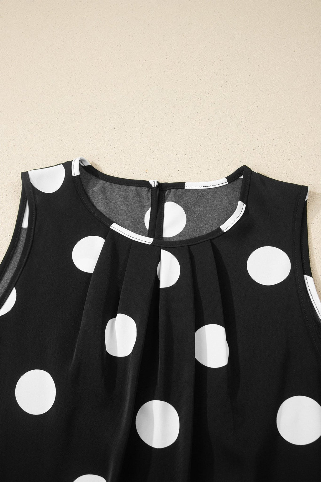 Polka Dot Pleated Tank & Wide Leg Pant Set - Rooted & Reckless Co.