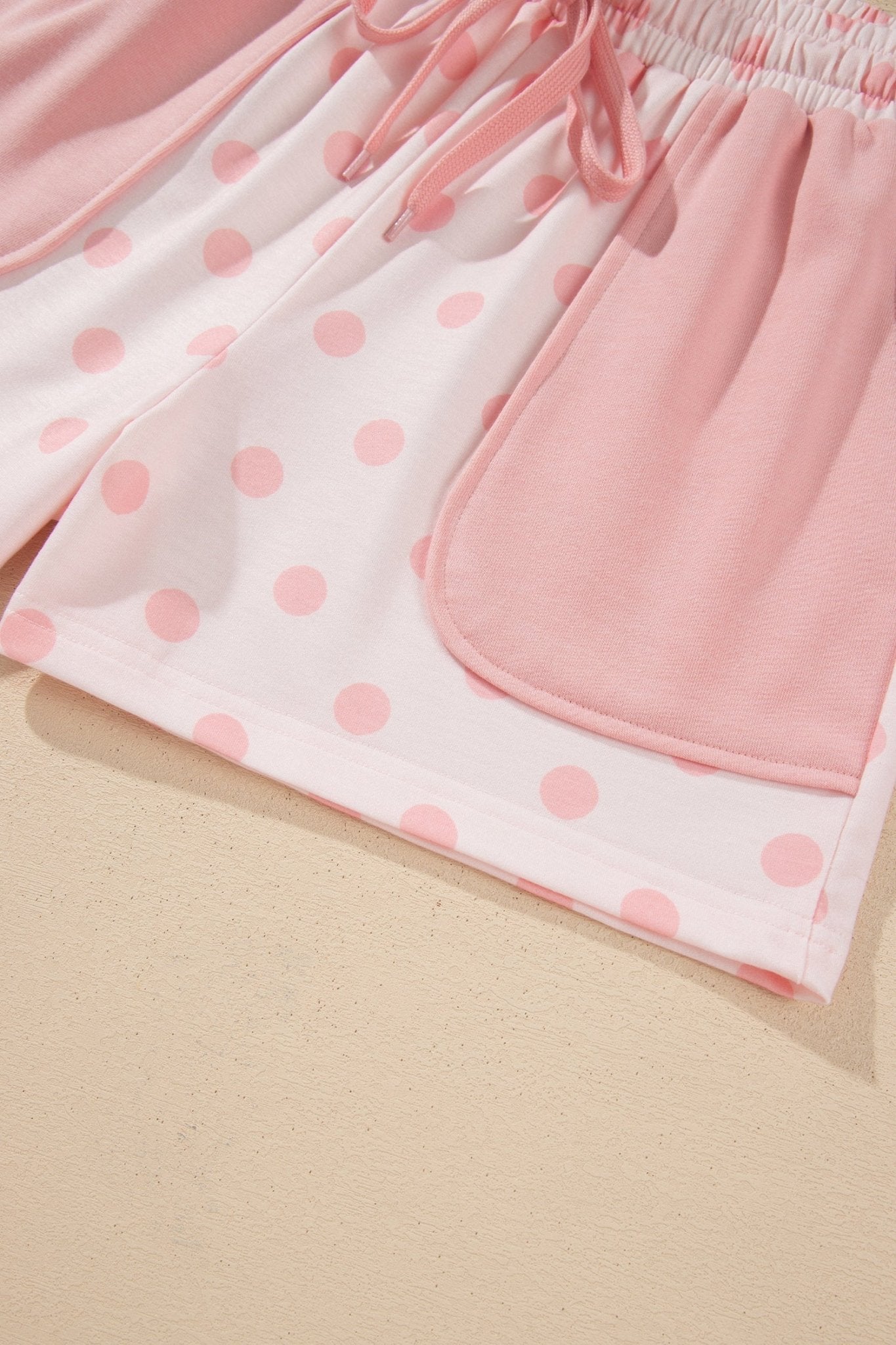 Polka Dot Polo Pullover & Elastic Waist Shorts Set - Rooted & Reckless Co.
