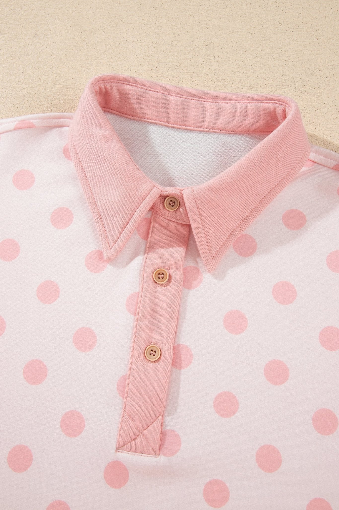 Polka Dot Polo Pullover & Elastic Waist Shorts Set - Rooted & Reckless Co.