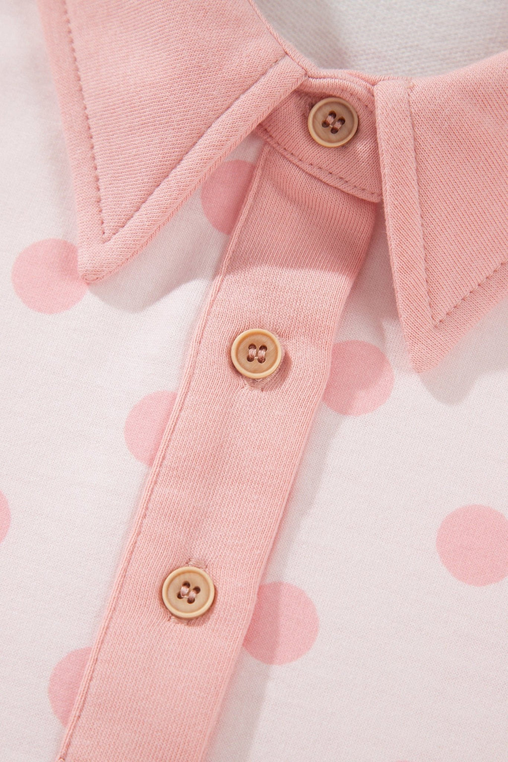 Polka Dot Polo Pullover & Elastic Waist Shorts Set - Rooted & Reckless Co.