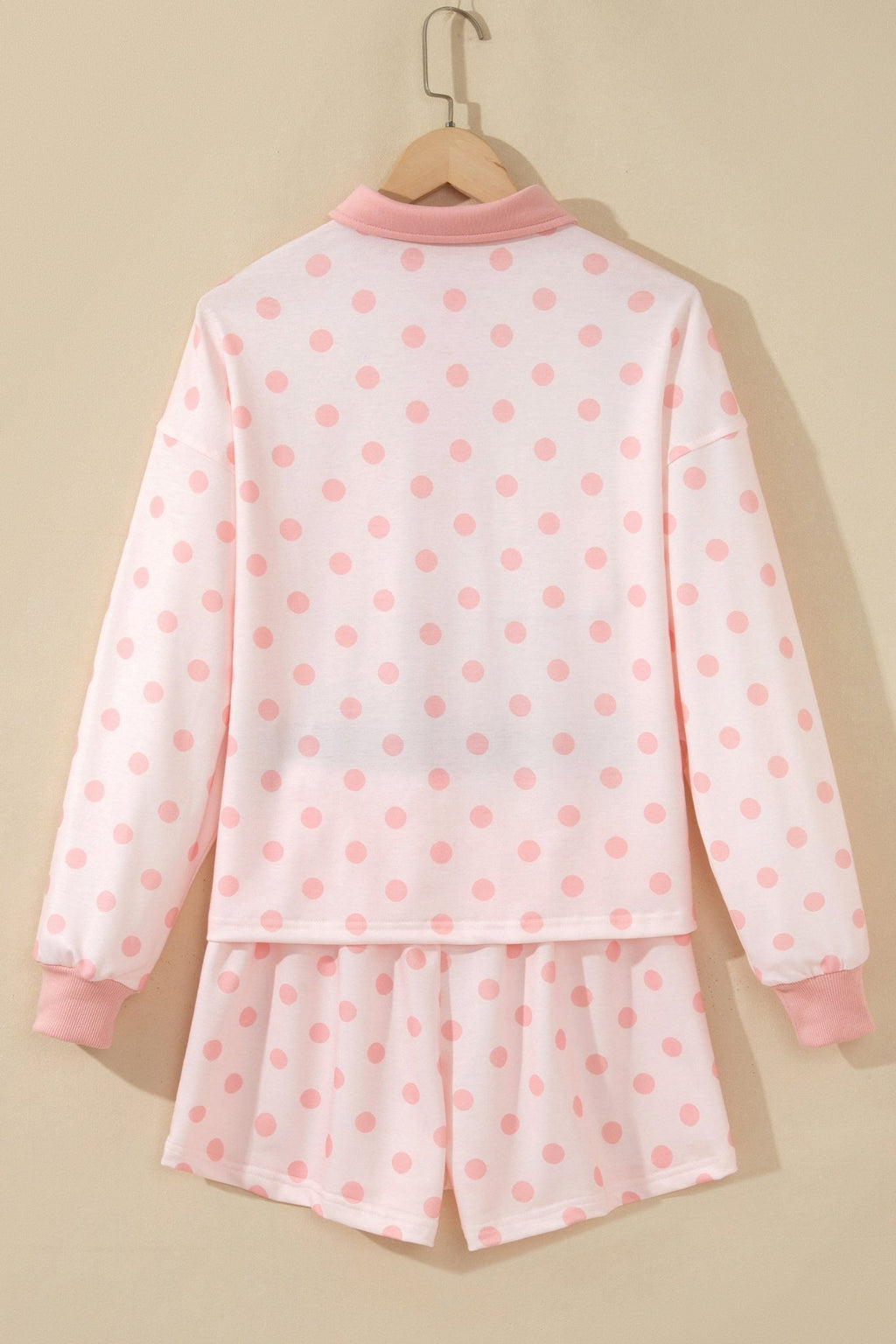 Polka Dot Polo Pullover & Elastic Waist Shorts Set - Rooted & Reckless Co.