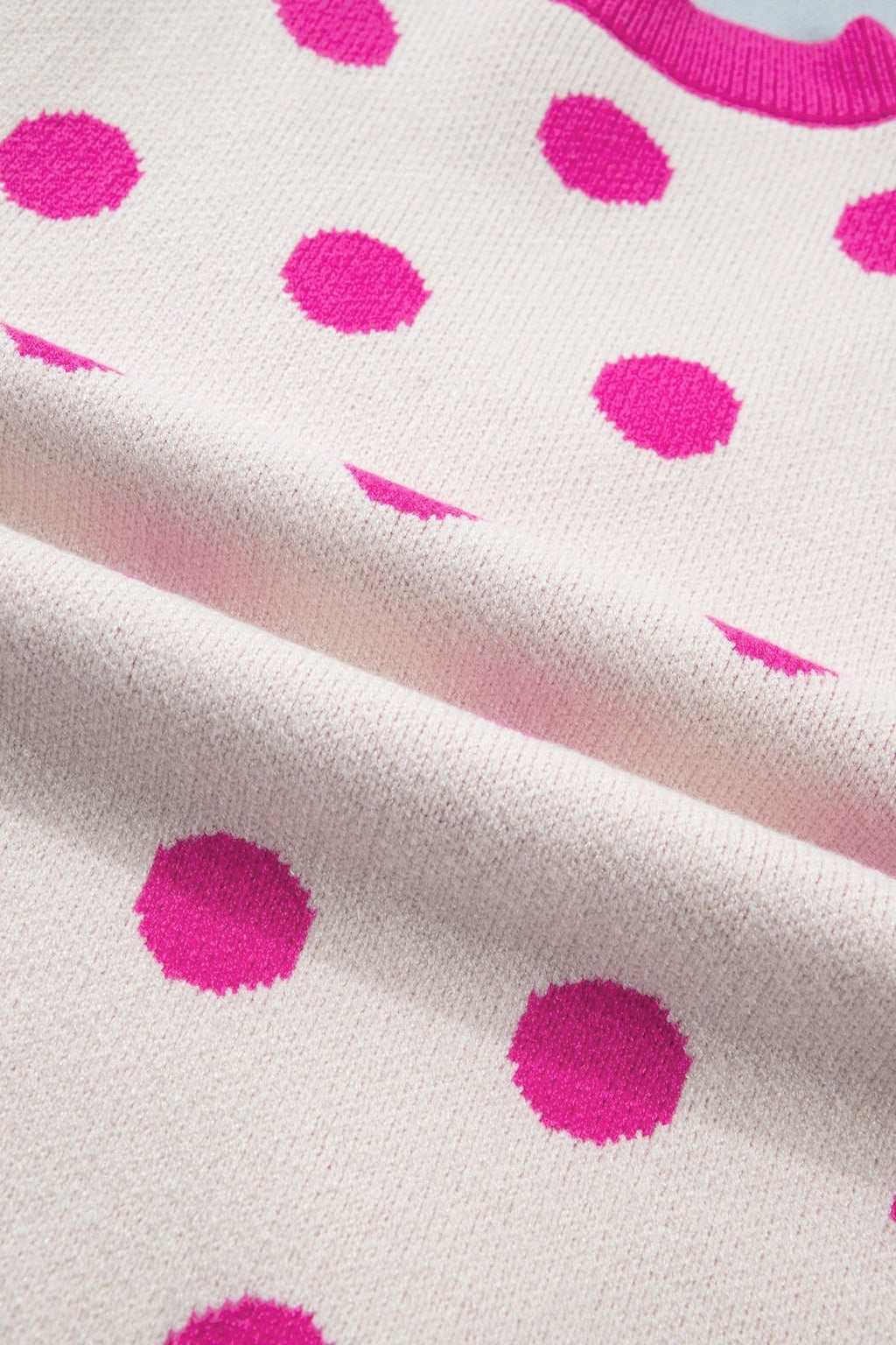 Polka Dot Puff Short Sleeve Sweater Top - Rooted & Reckless Co.