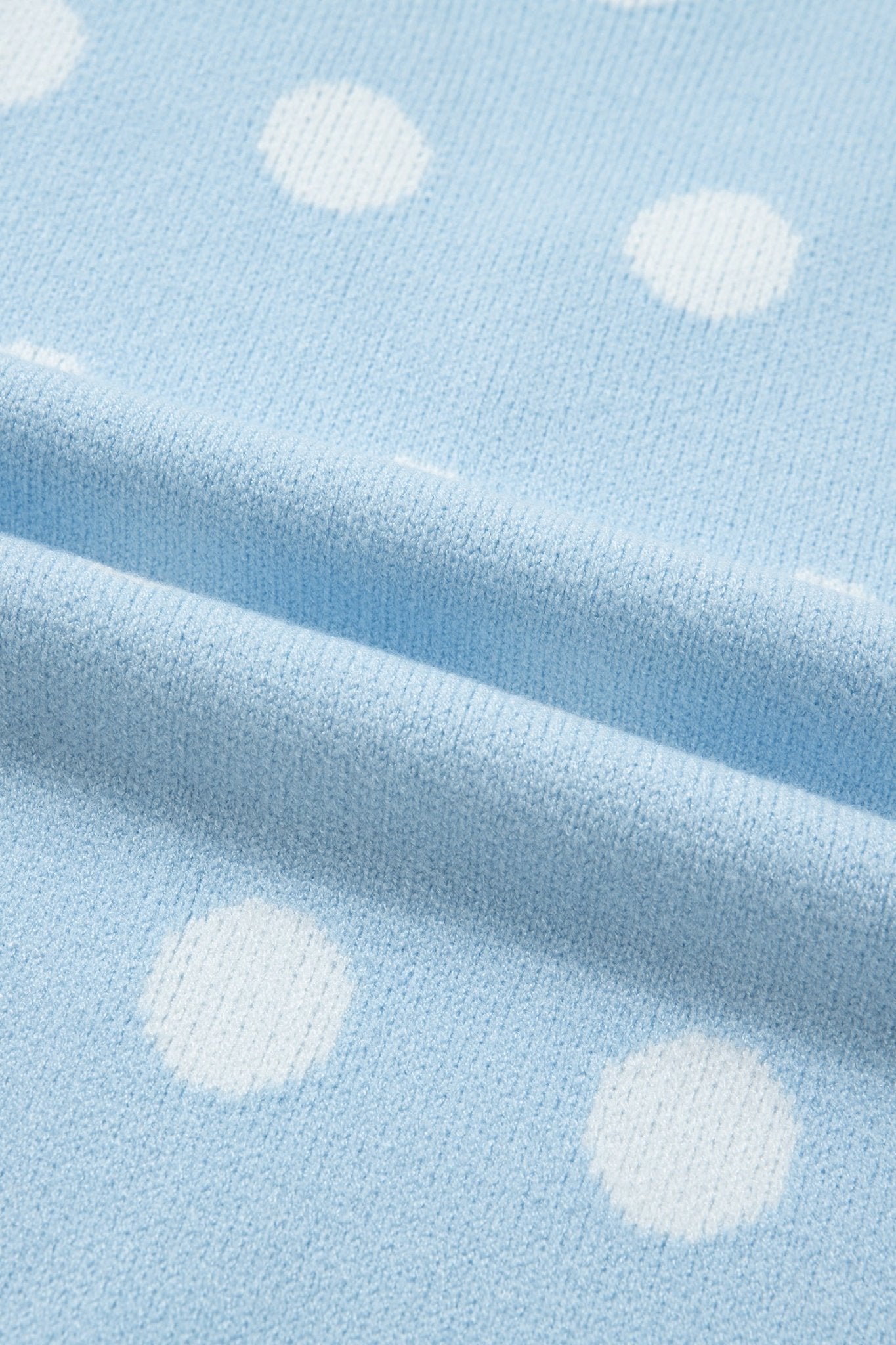 Polka Dot Puff Short Sleeve V-Neck Sweater - Rooted & Reckless Co.