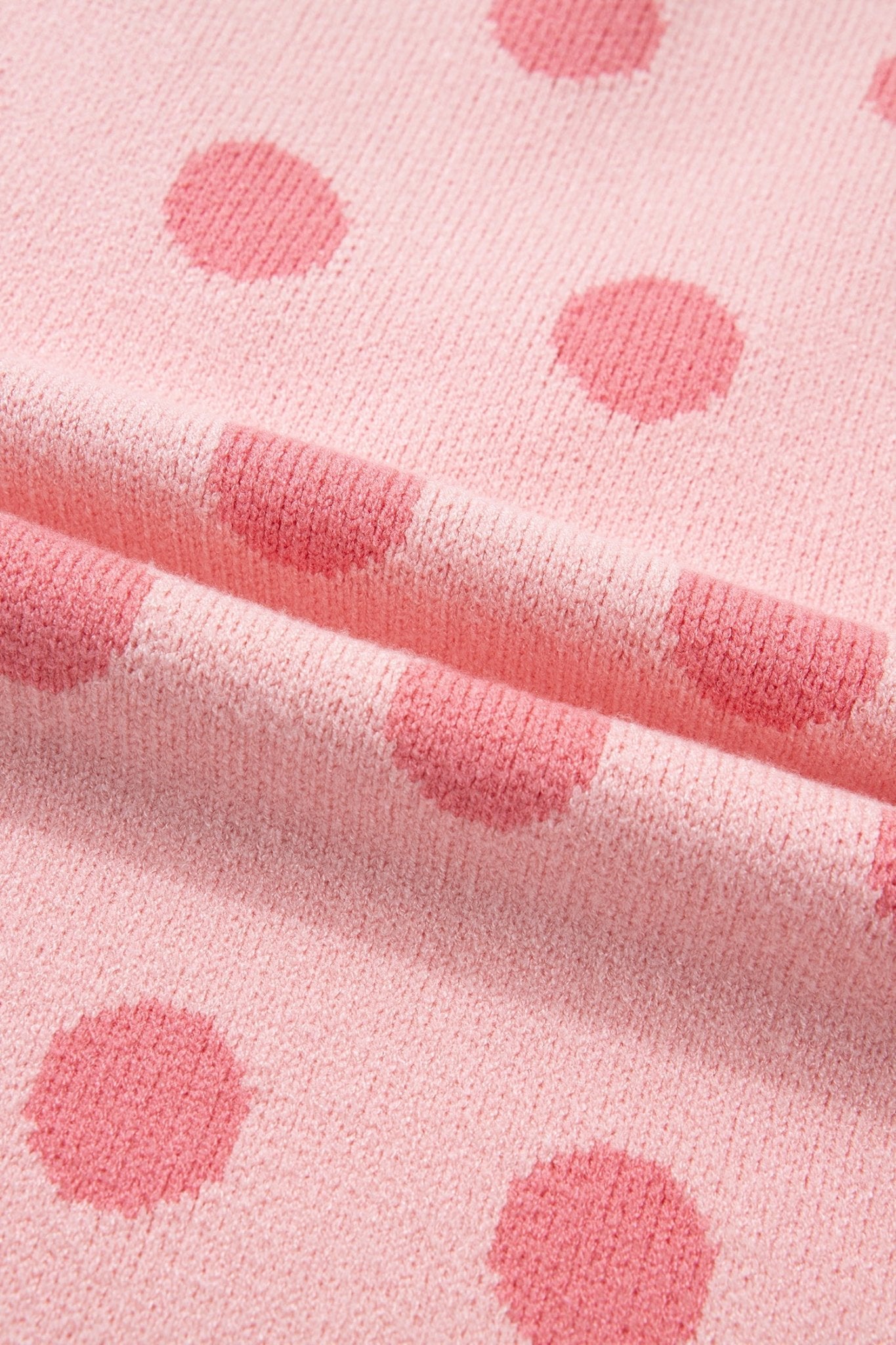 Polka Dot Puff Short Sleeve V-Neck Sweater - Rooted & Reckless Co.