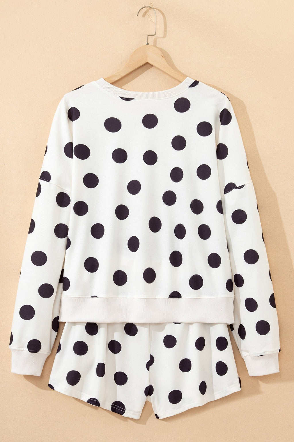 Polka Dot Pullover and Drawstring Shorts Set - Rooted & Reckless Co.