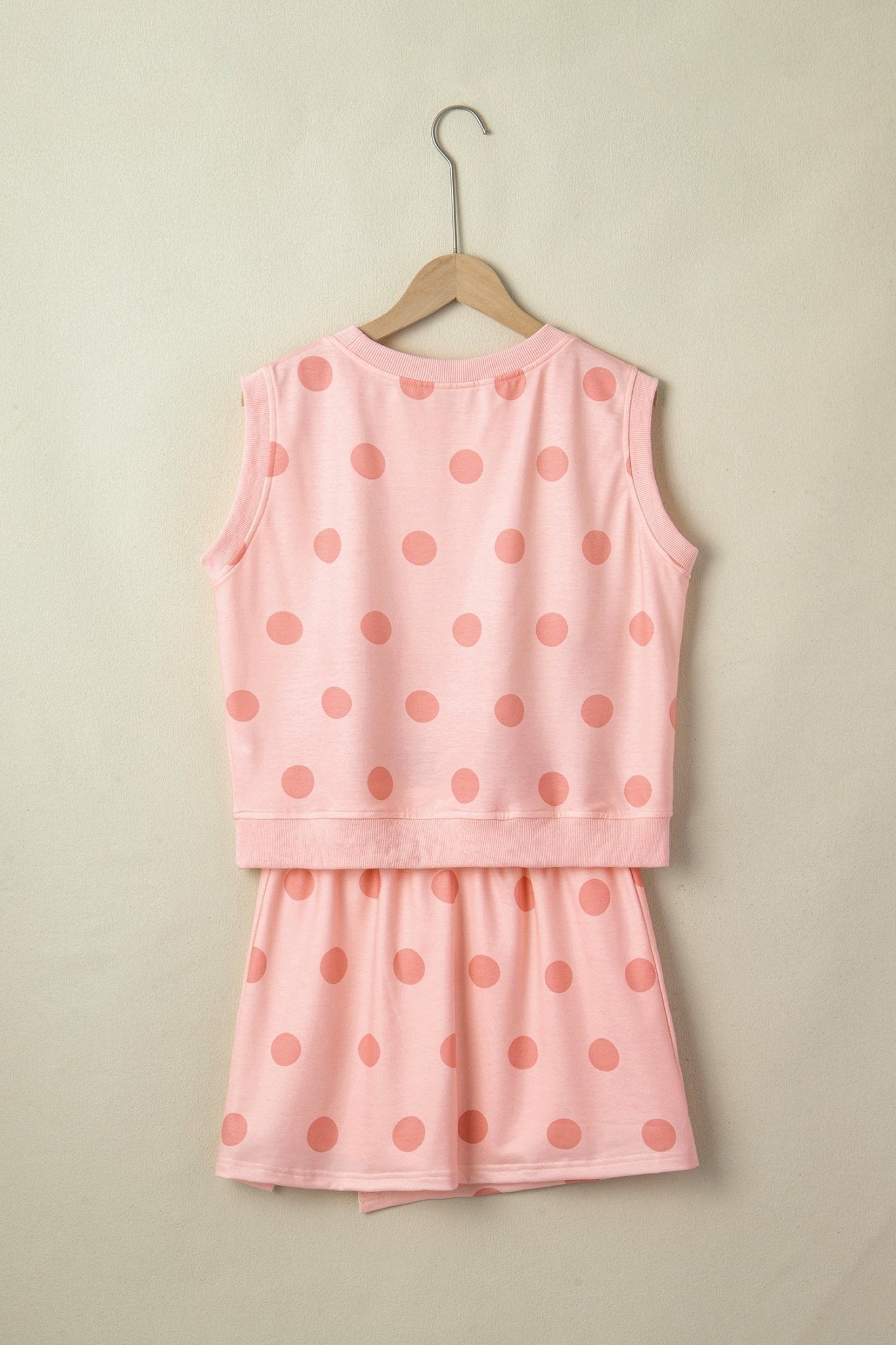 Polka Dot Ribbed Trim Tank & Mini Skort Set - Rooted & Reckless Co.