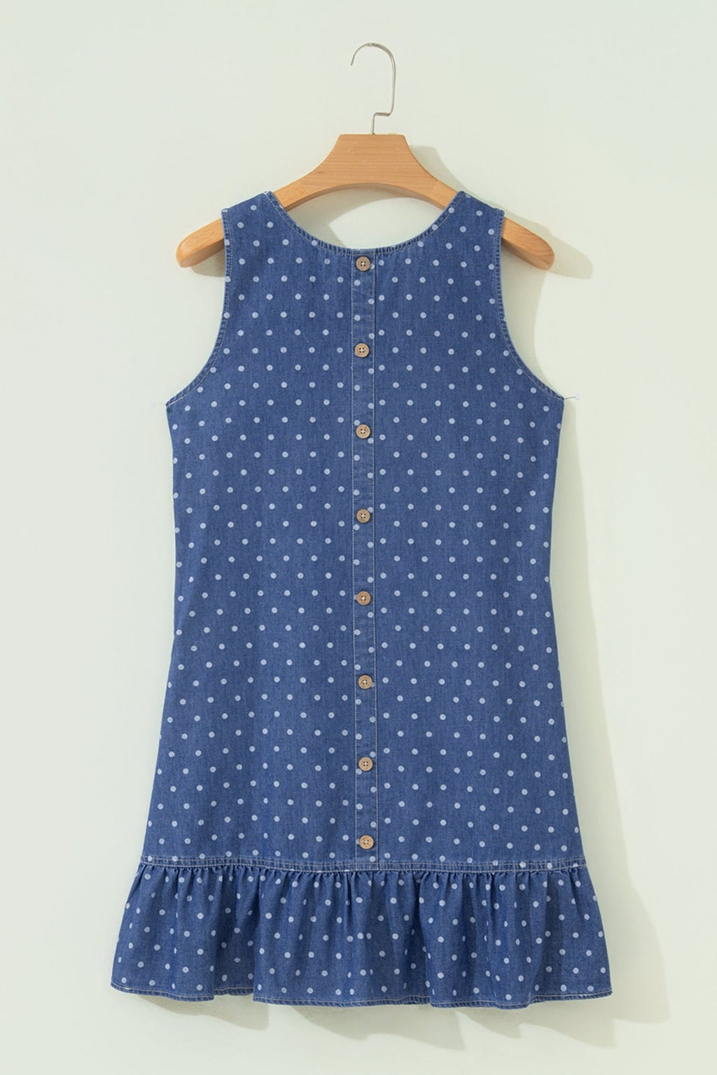 Polka Dot Ruffle Hem Sleeveless Mini Dress - Rooted & Reckless Co.