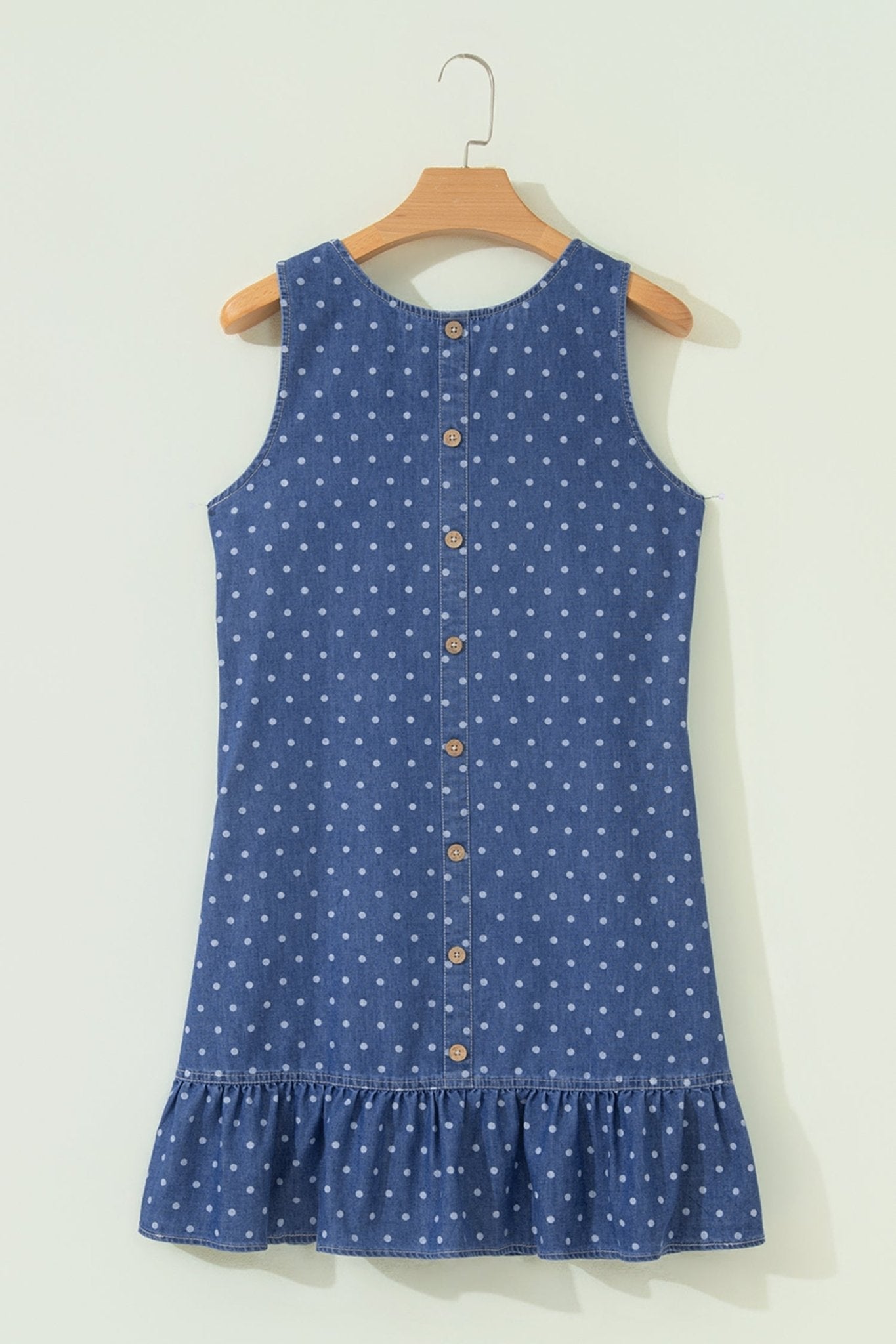 Polka Dot Ruffle Hem Sleeveless Mini Dress - Rooted & Reckless Co.