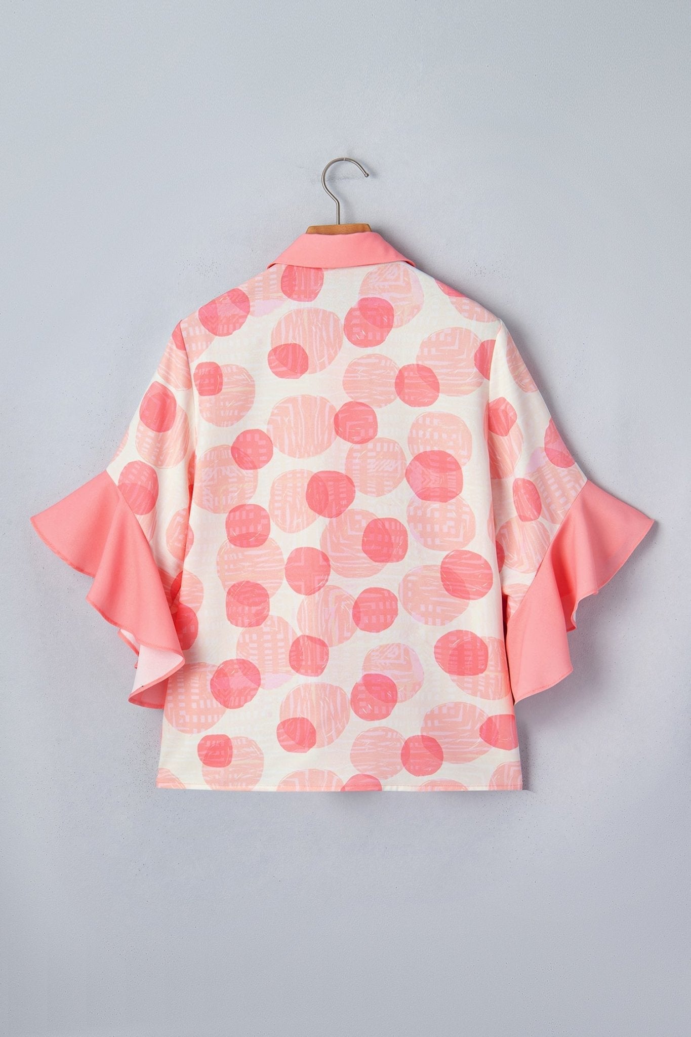 Polka Dot Ruffle Short Sleeve Babydoll Shirt - Rooted & Reckless Co.