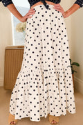 Polka Dot Ruffle Side Slit Maxi Skirt - Rooted & Reckless Co.