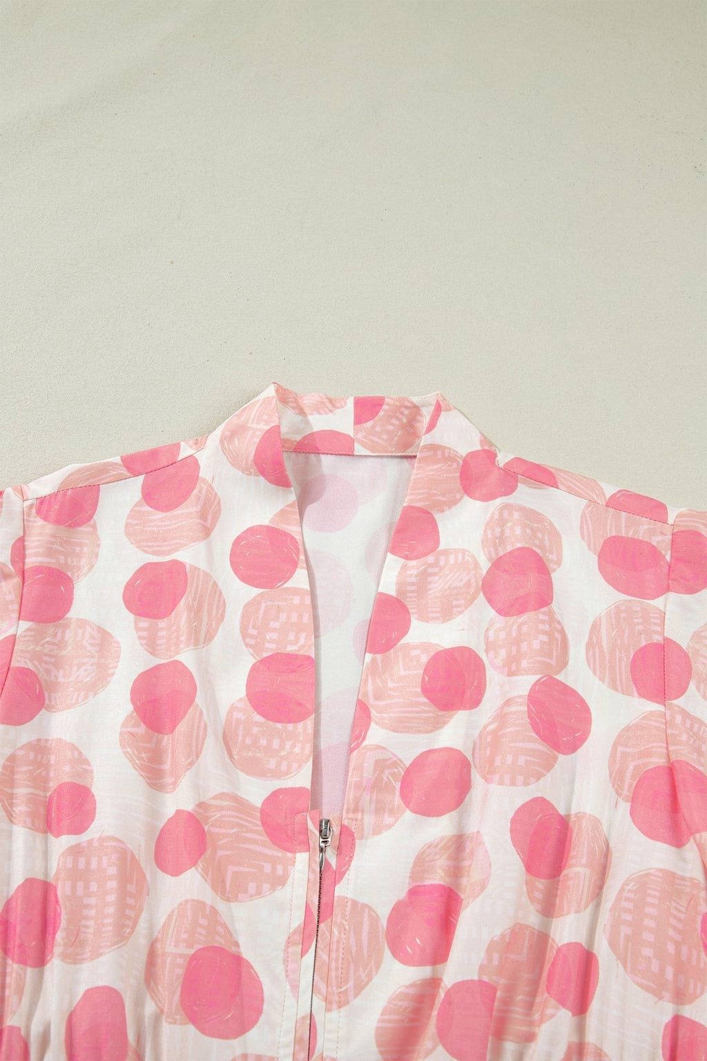 Polka Dot Ruffle Zip Up Short Sleeve Midi Dress - Rooted & Reckless Co.