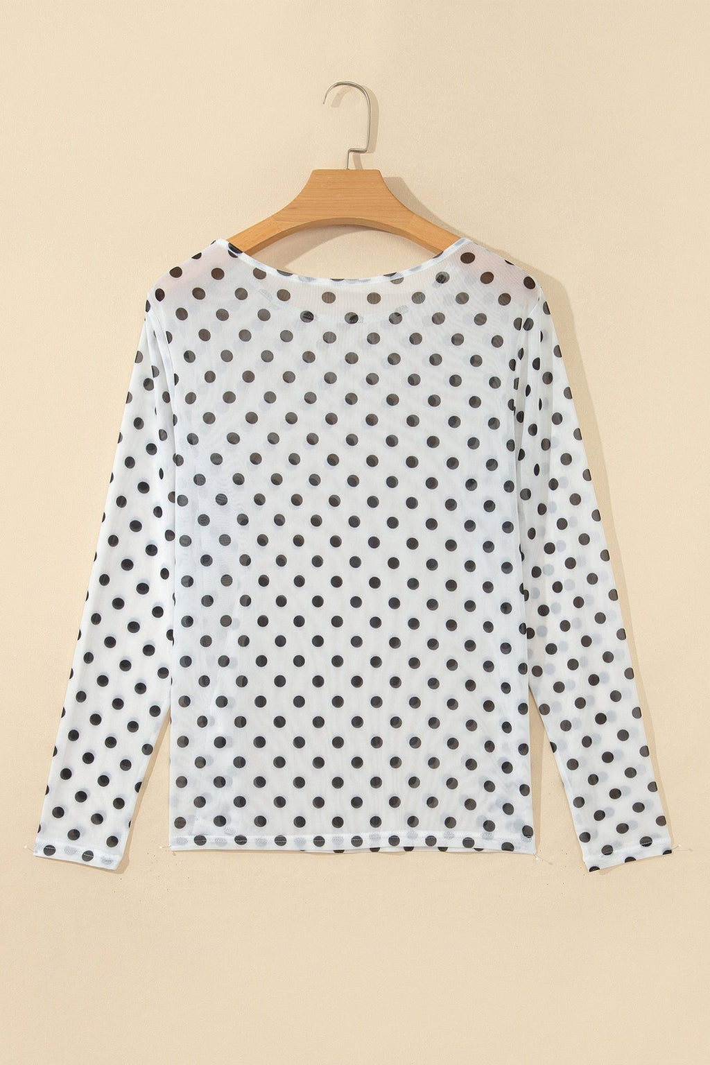 Polka Dot Sheer Mesh Long Sleeve Shift Top - Rooted & Reckless Co.