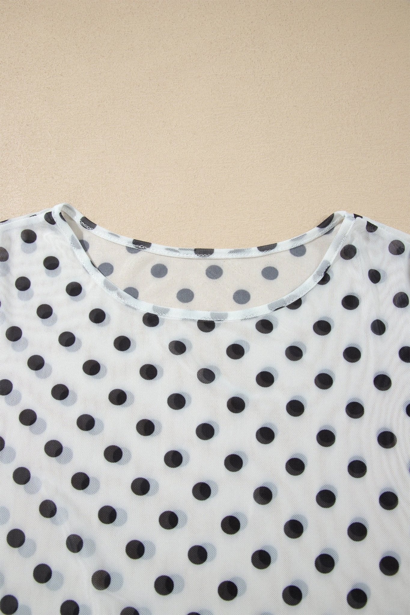 Polka Dot Sheer Mesh Long Sleeve Shift Top - Rooted & Reckless Co.