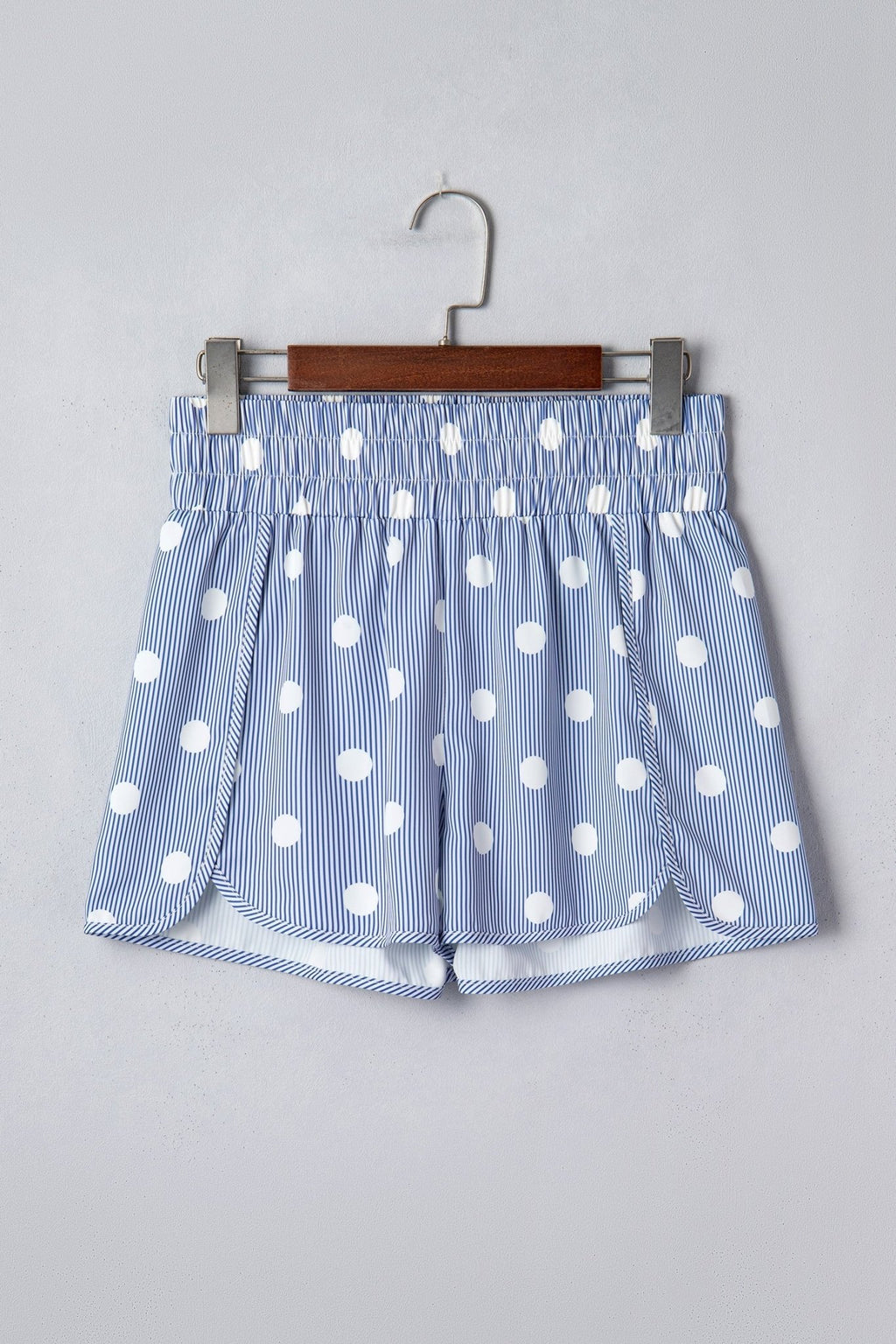 Polka Dot Shirred High Waist Shorts - Rooted & Reckless Co.