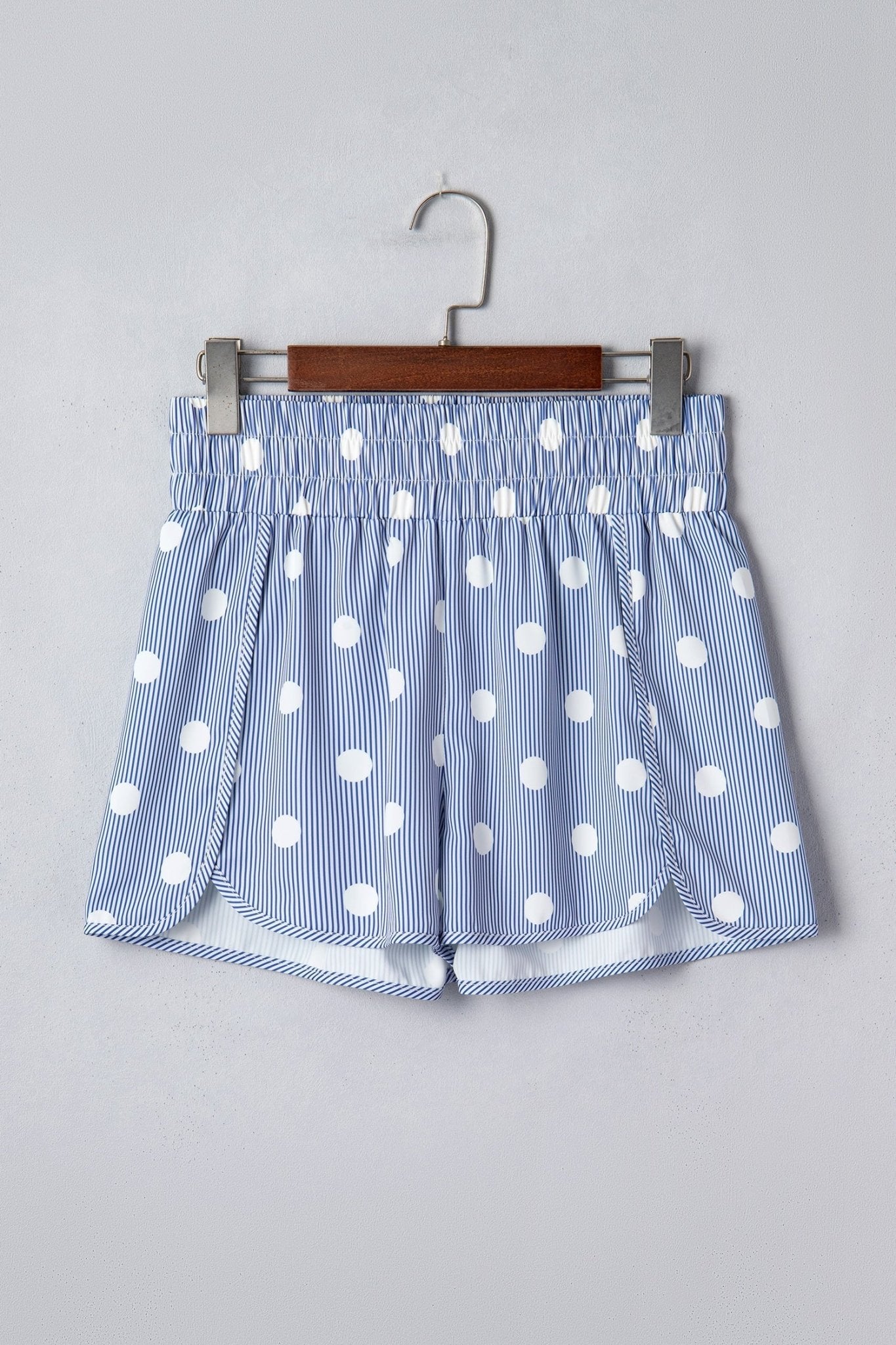 Polka Dot Shirred High Waist Shorts - Rooted & Reckless Co.