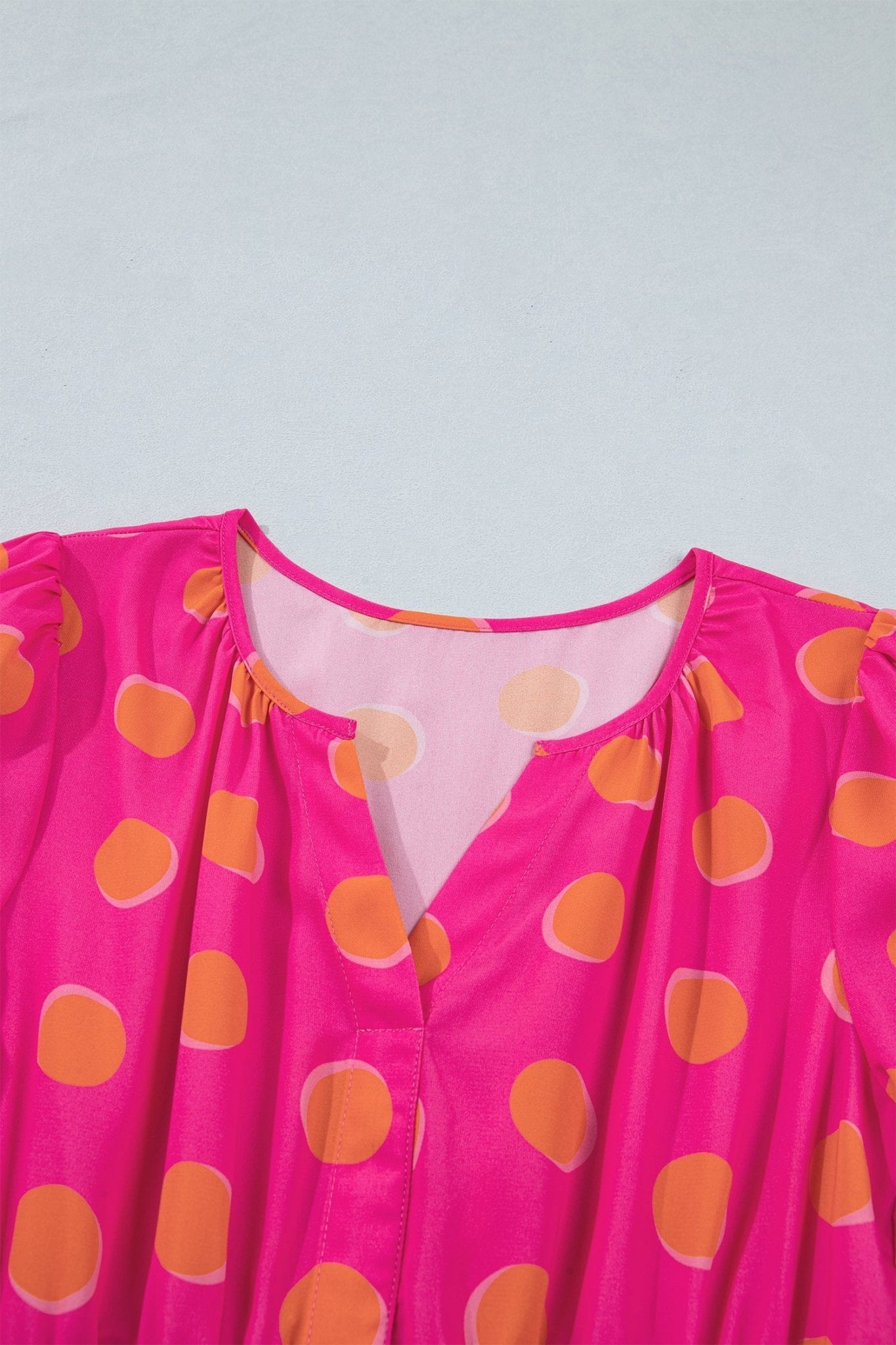 Polka Dot Short Sleeve Shirred Waist Midi Dress - Rooted & Reckless Co.