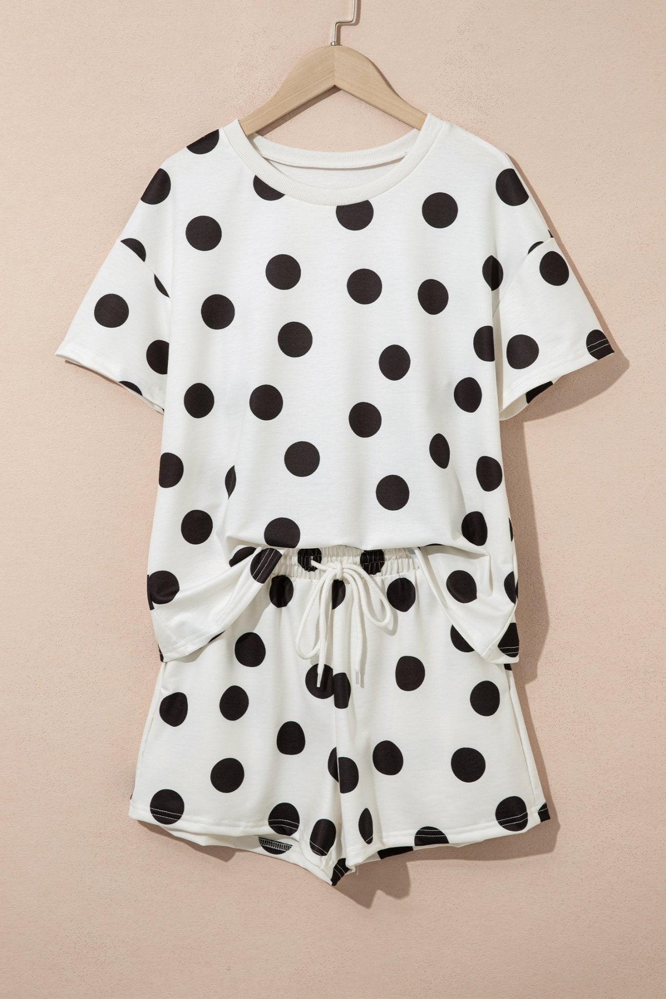 Polka Dot Short Sleeve Tee & Drawstring Shorts Set - Rooted & Reckless Co.