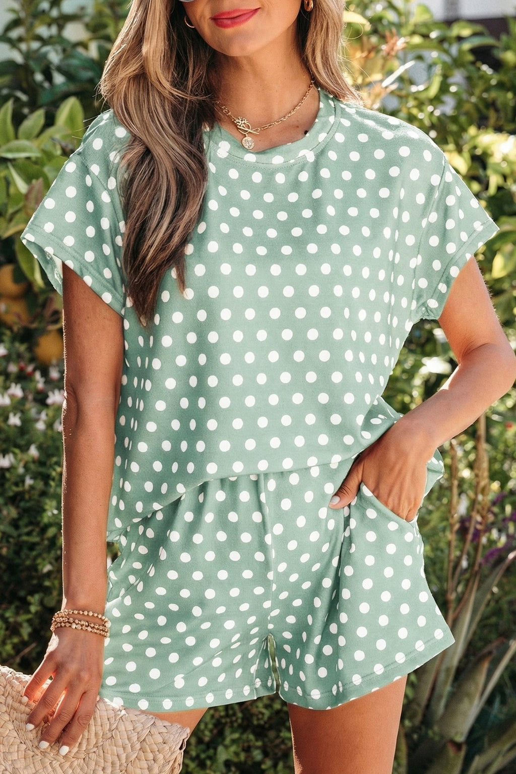 Polka Dot Short Sleeve Top & Shorts Set - Rooted & Reckless Co.