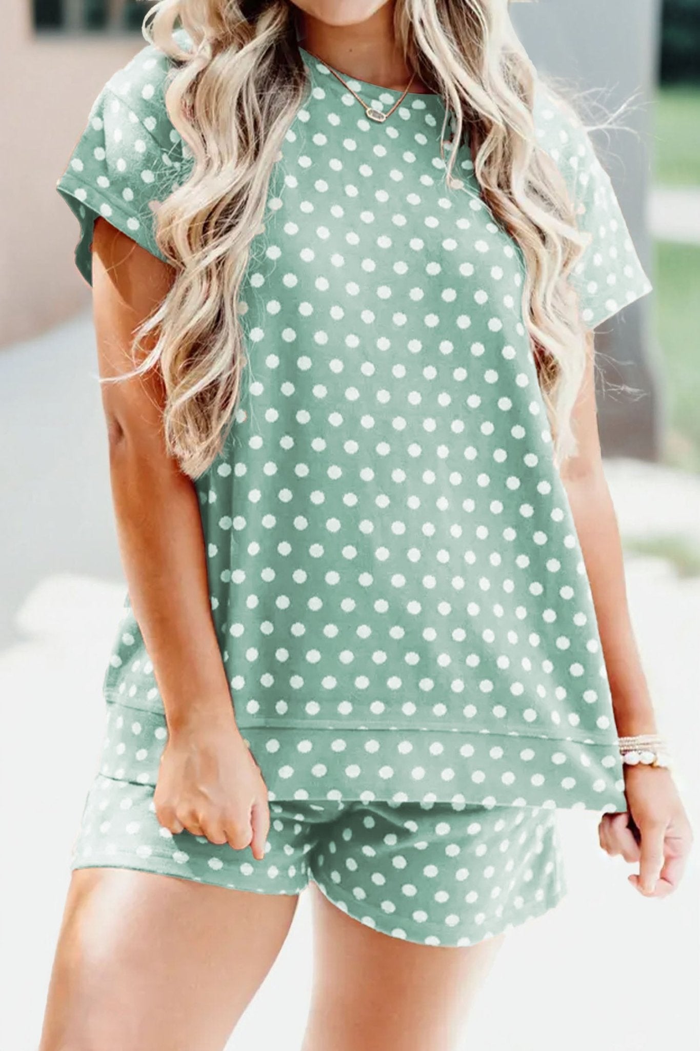 Polka Dot Short Sleeve Top & Shorts Set - Rooted & Reckless Co.