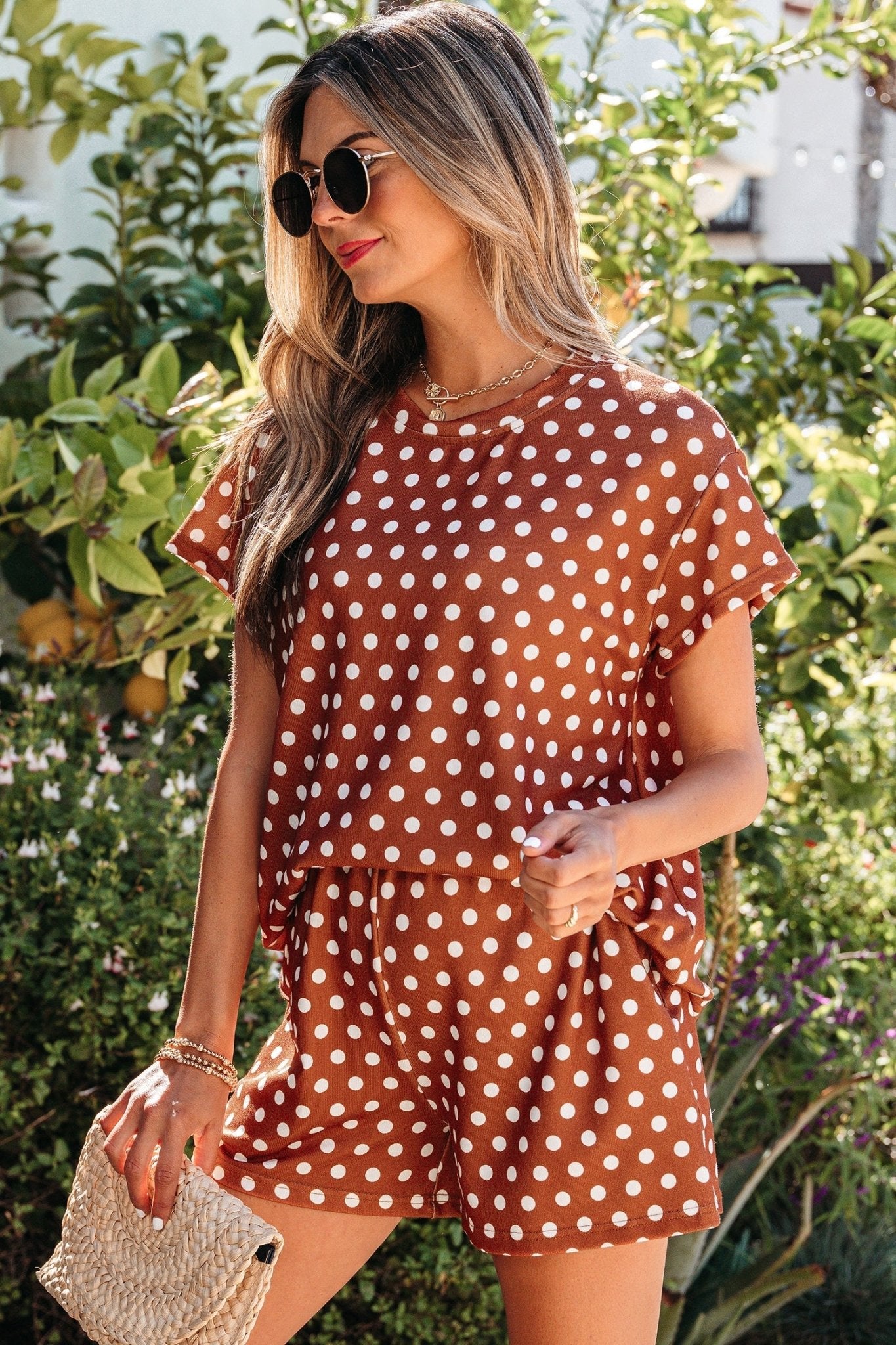 Polka Dot Short Sleeve Top & Shorts Set - Rooted & Reckless Co.