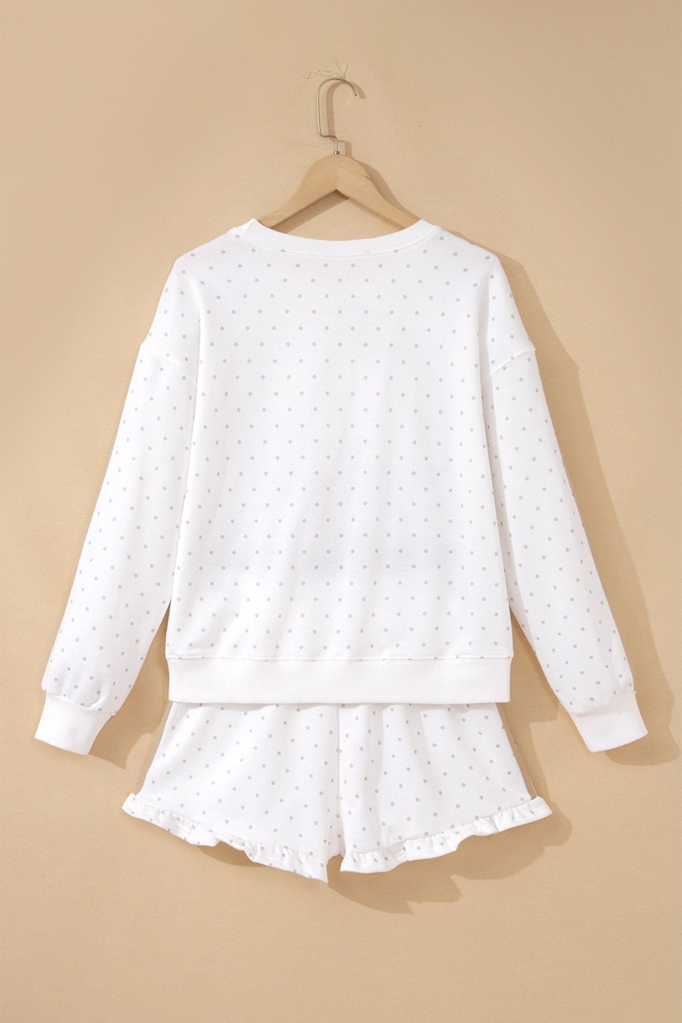 Polka Dot Side Stripe Detail Sweatshirt & Shorts Set - Rooted & Reckless Co.
