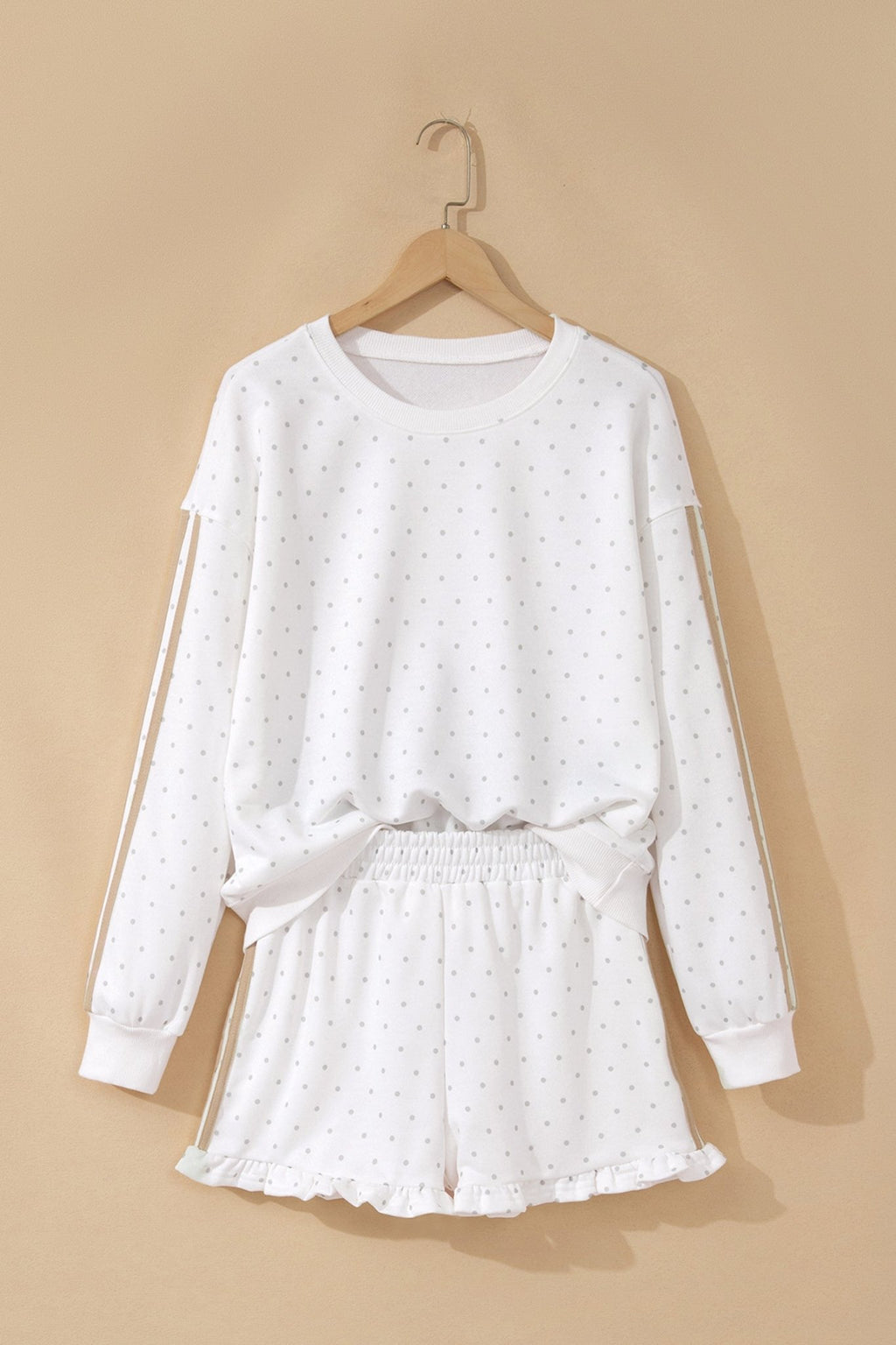 Polka Dot Side Stripe Detail Sweatshirt & Shorts Set - Rooted & Reckless Co.
