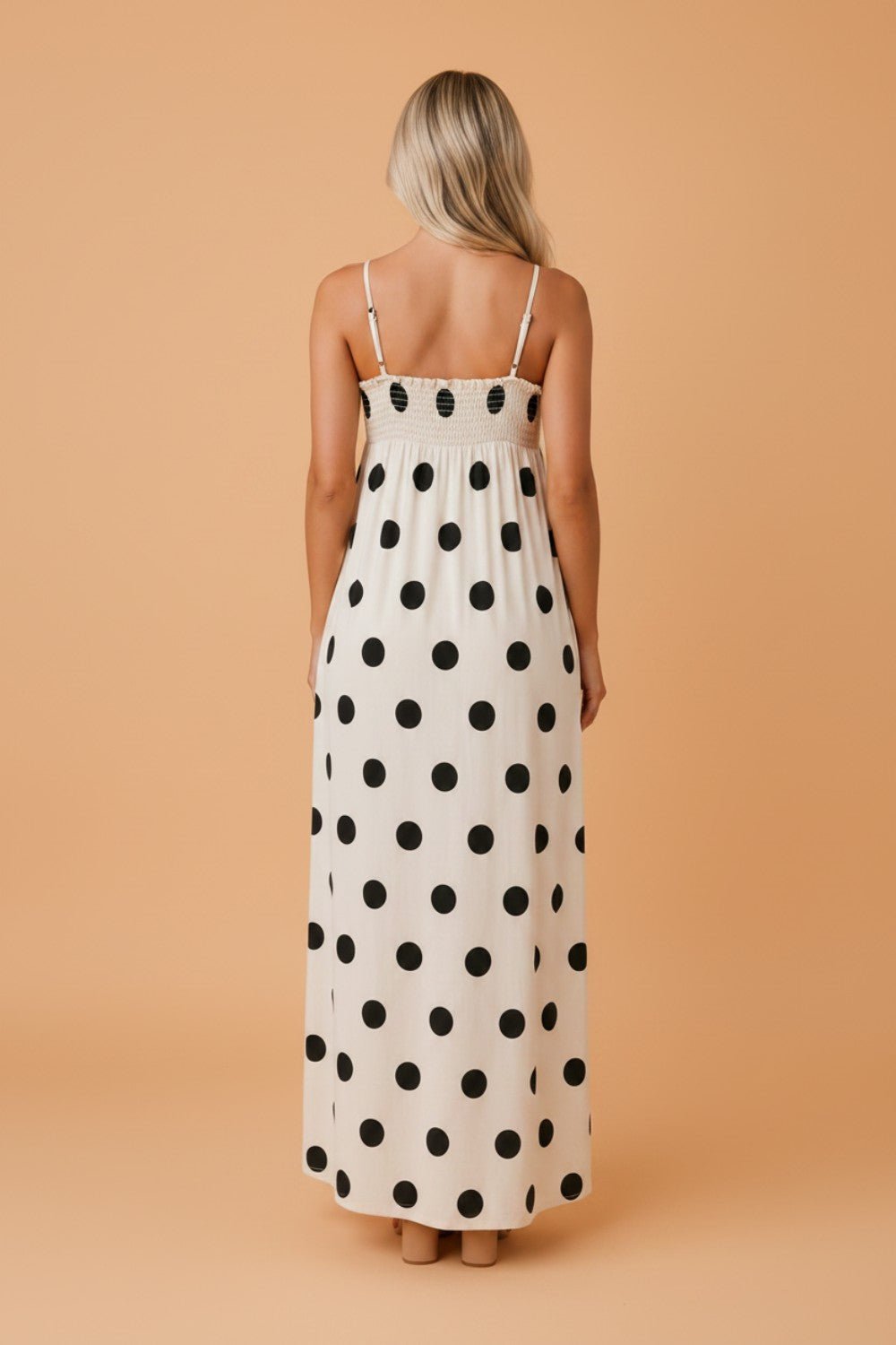 Polka Dot Spaghetti Strap Maxi Dress - Rooted & Reckless Co.